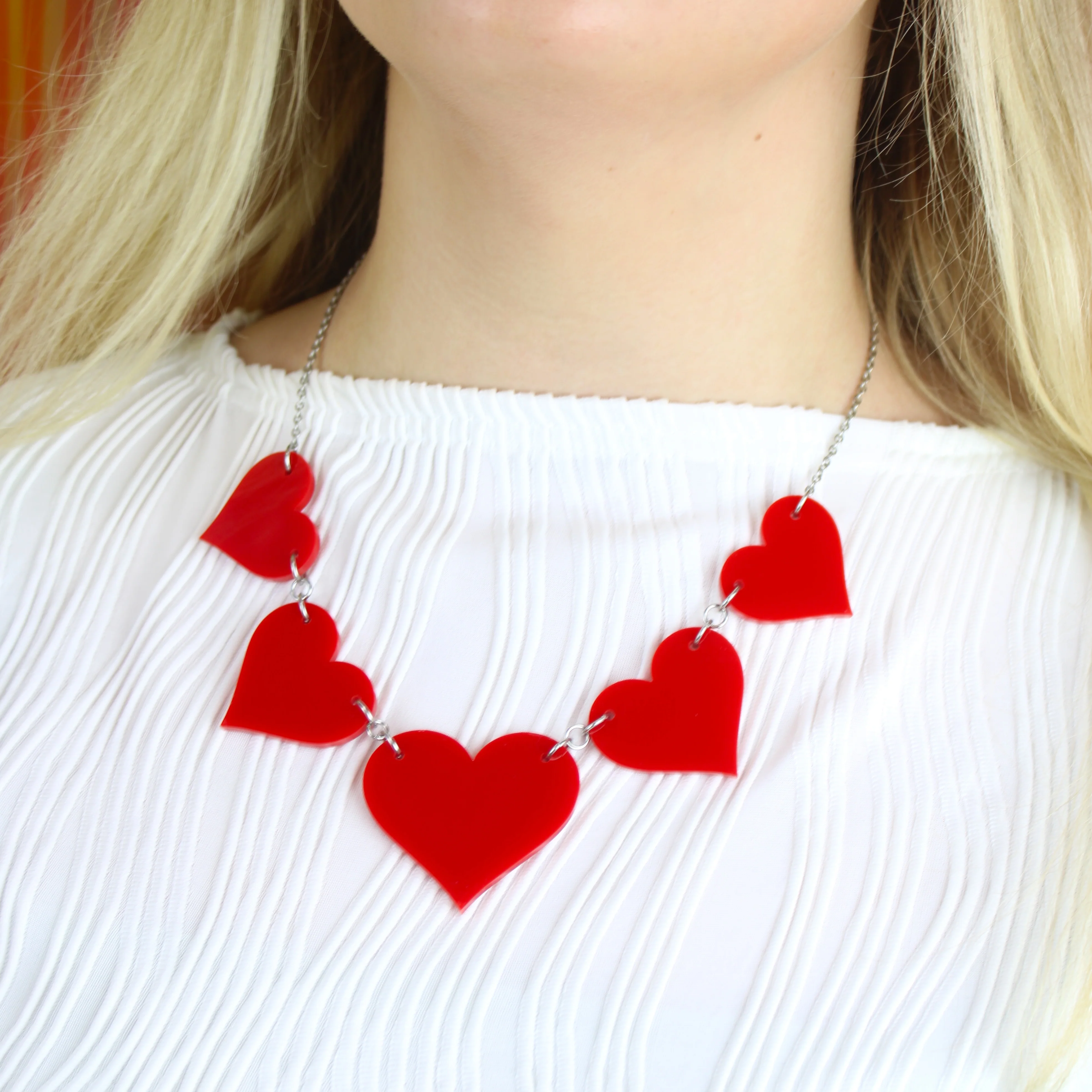 Red Heart Collar Necklace - Image 7