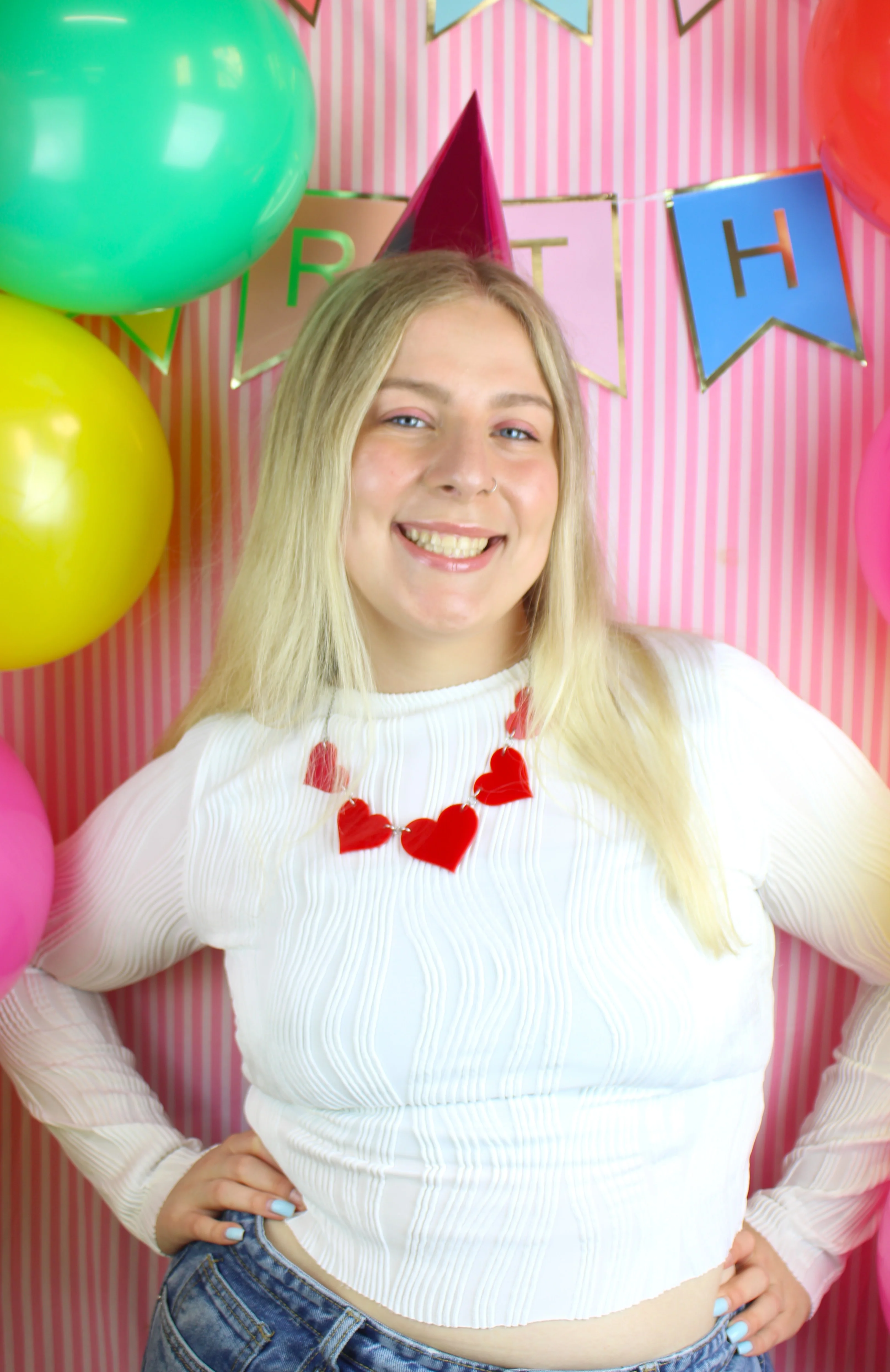 Red Heart Collar Necklace - Image 8
