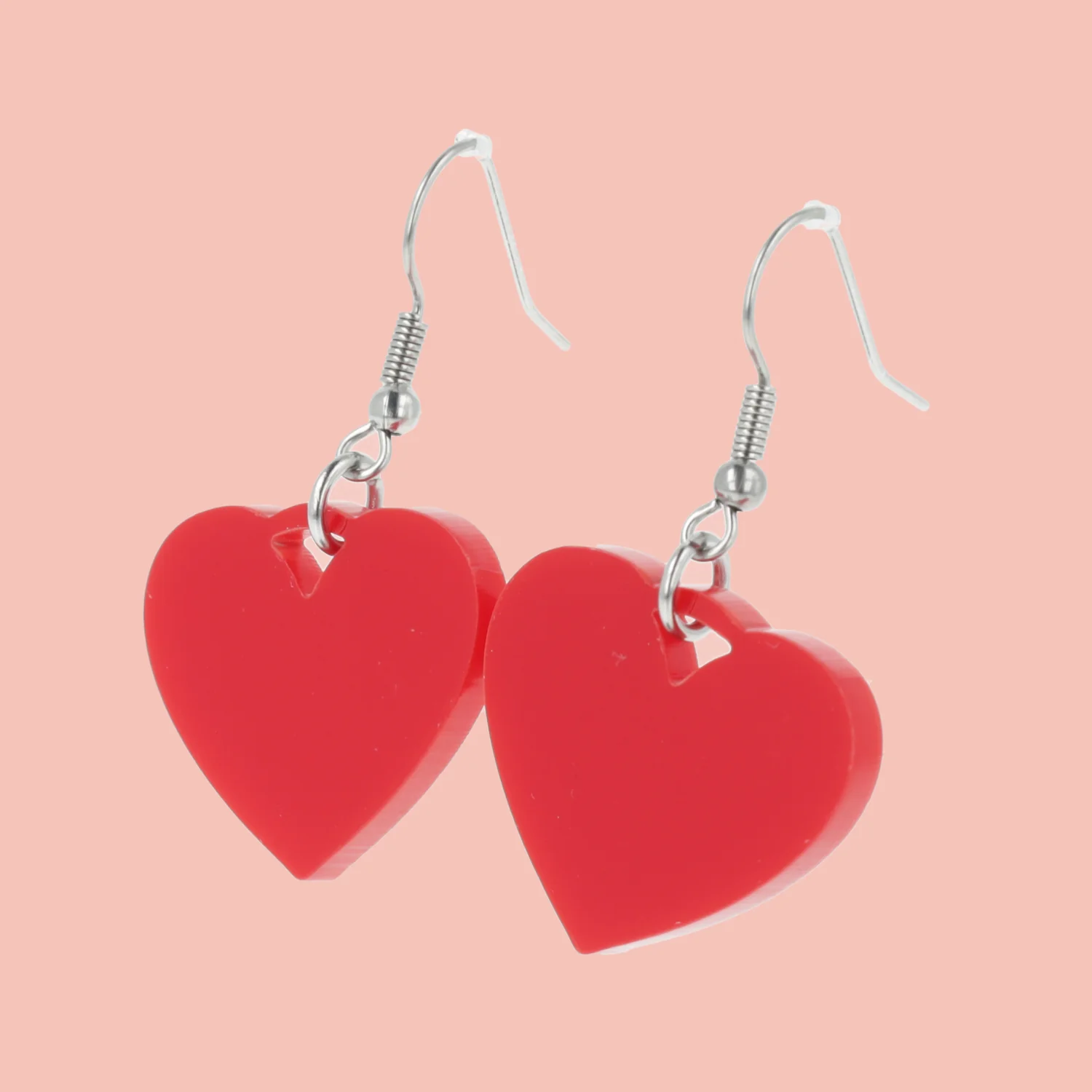 Red Heart Mini Drop Earrings - Image 3