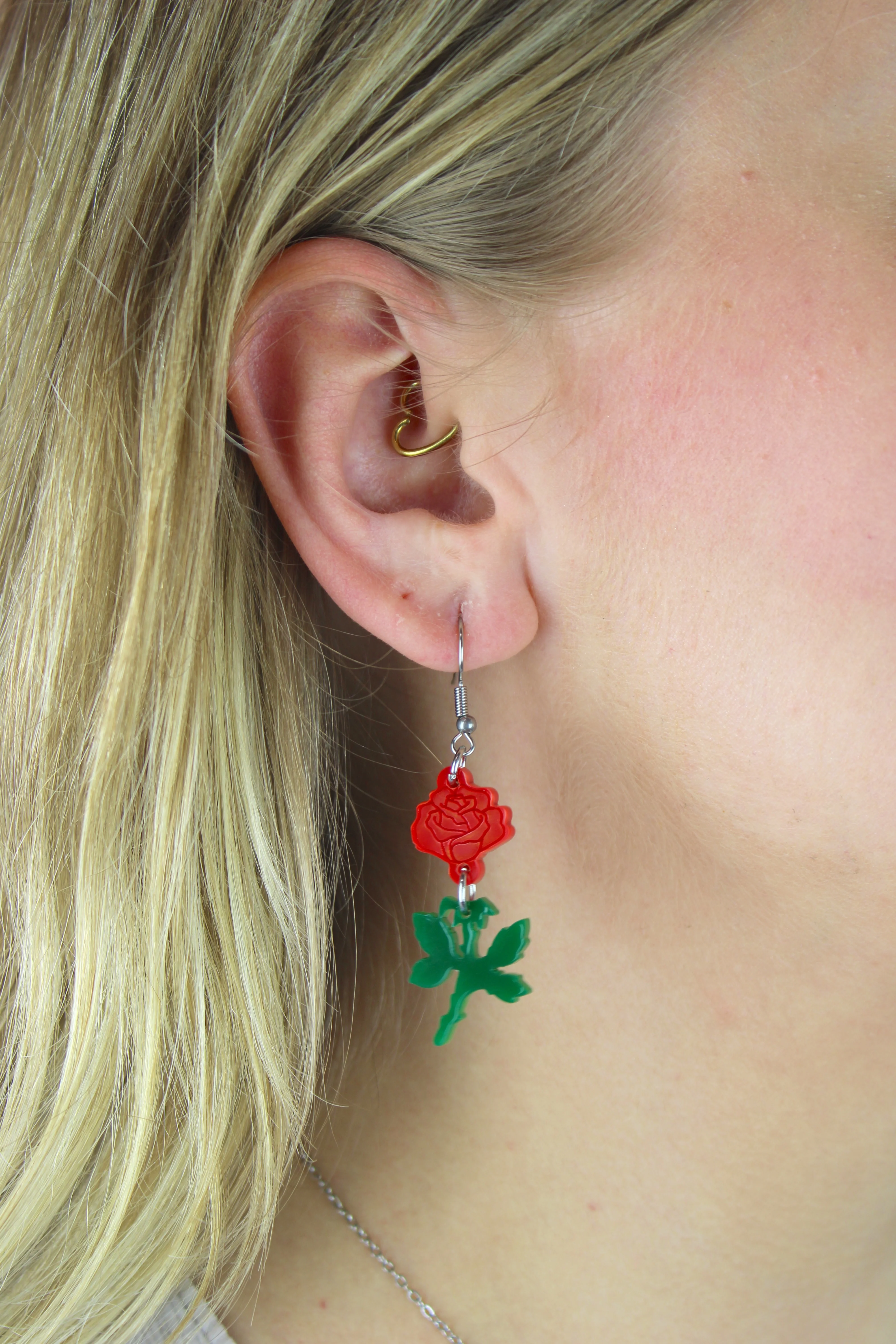 Red Rose Earrings - Image 2