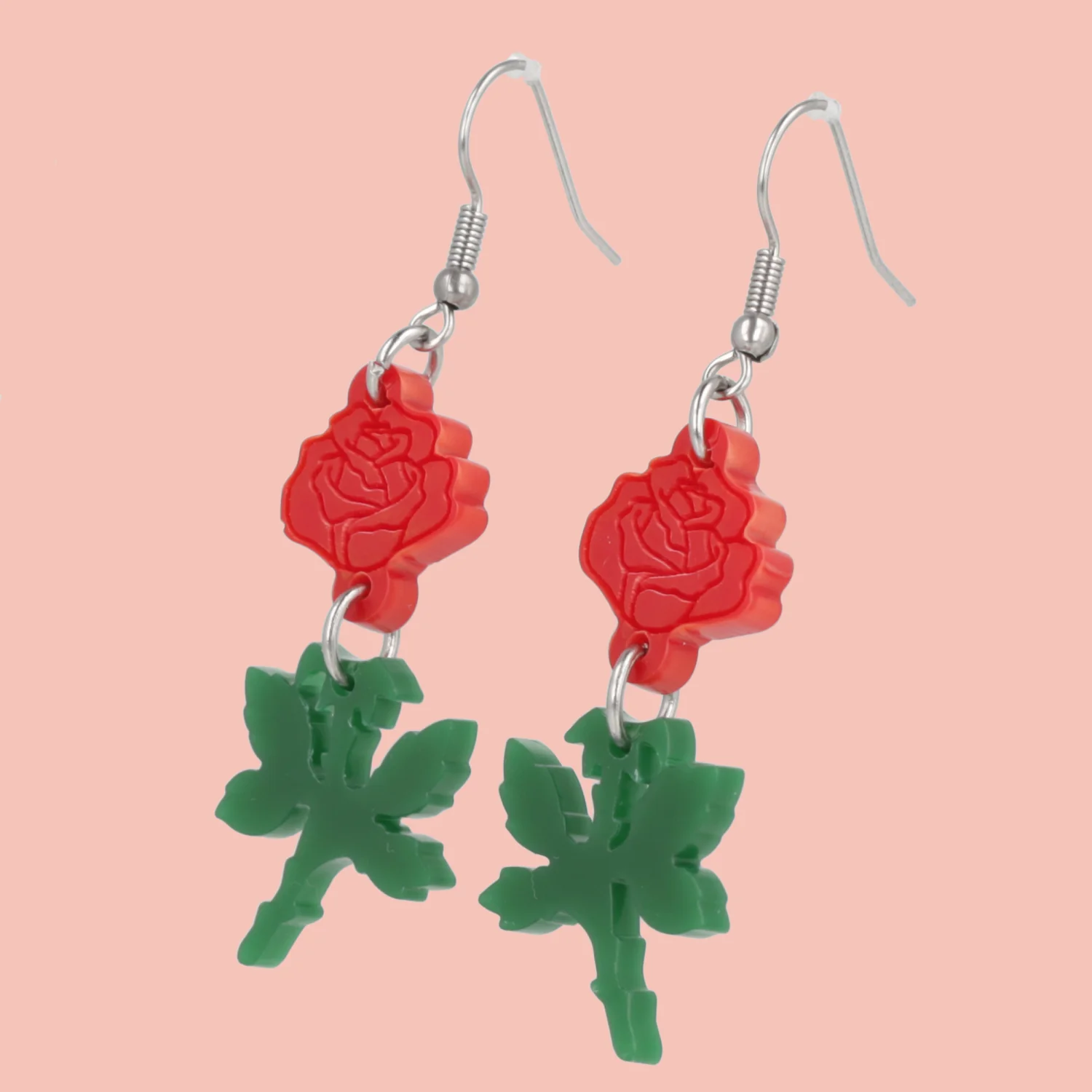 Red Rose Earrings - Image 3