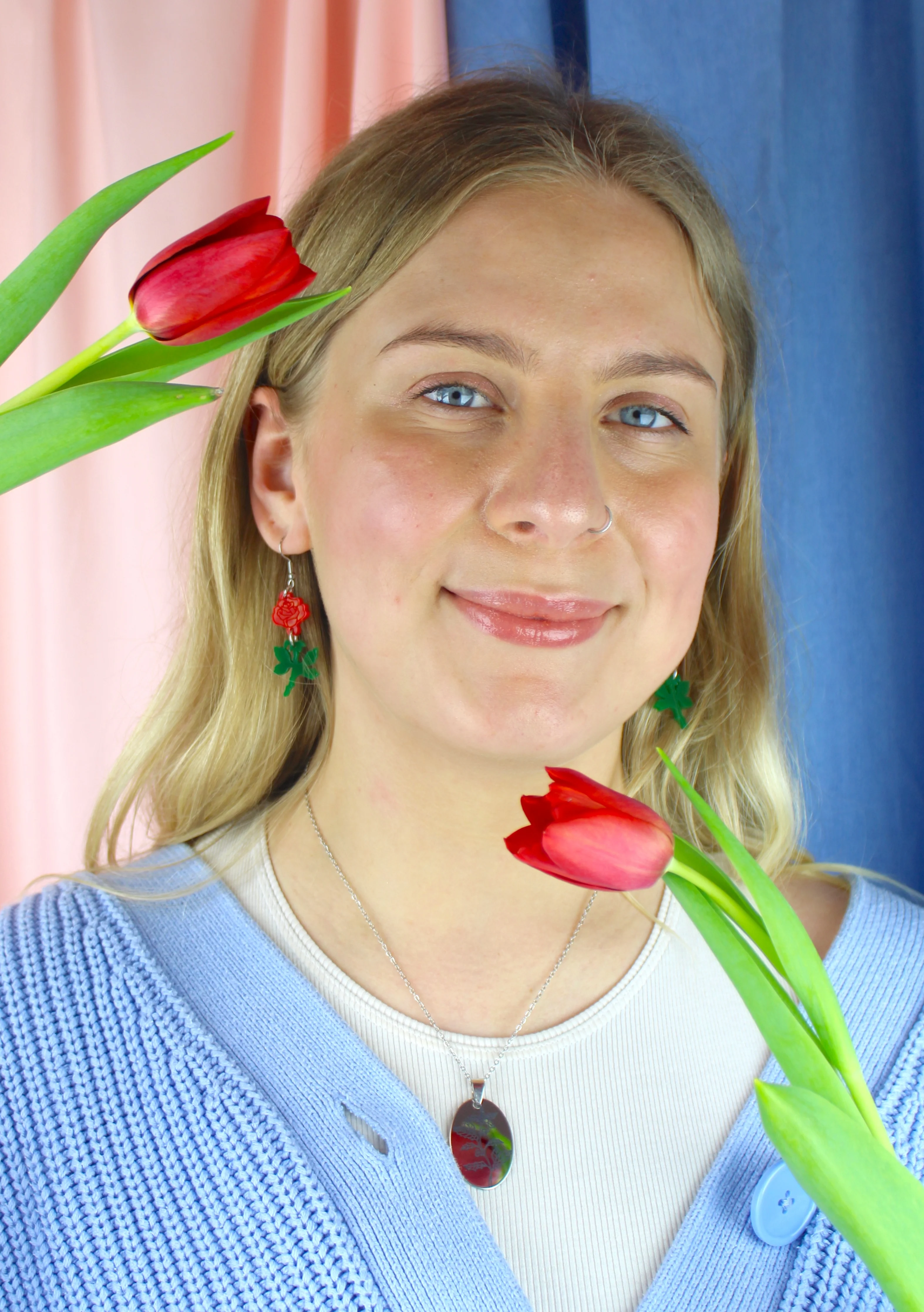 Red Rose Earrings - Image 4