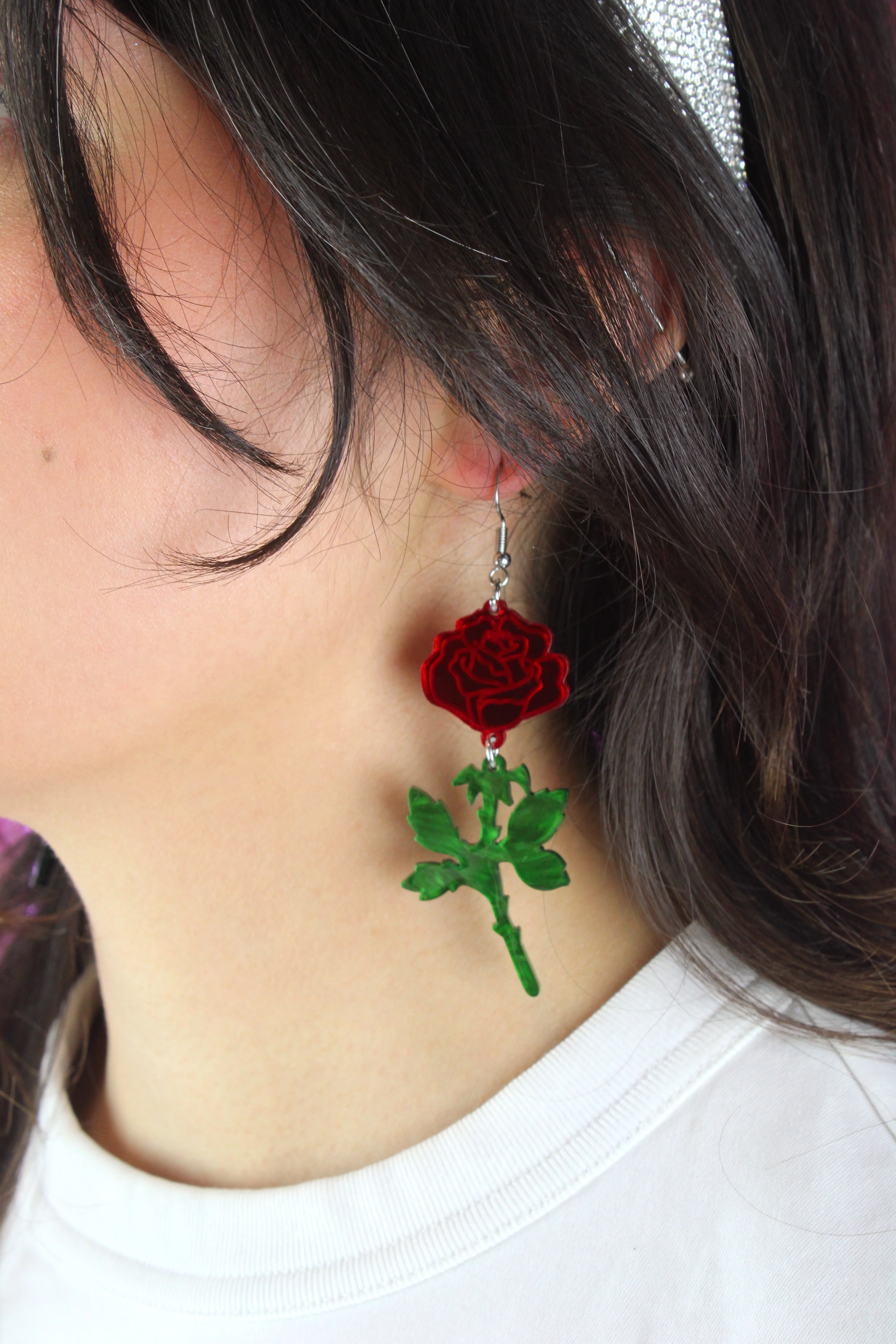 Red Thorny for You Earrings - Image 2