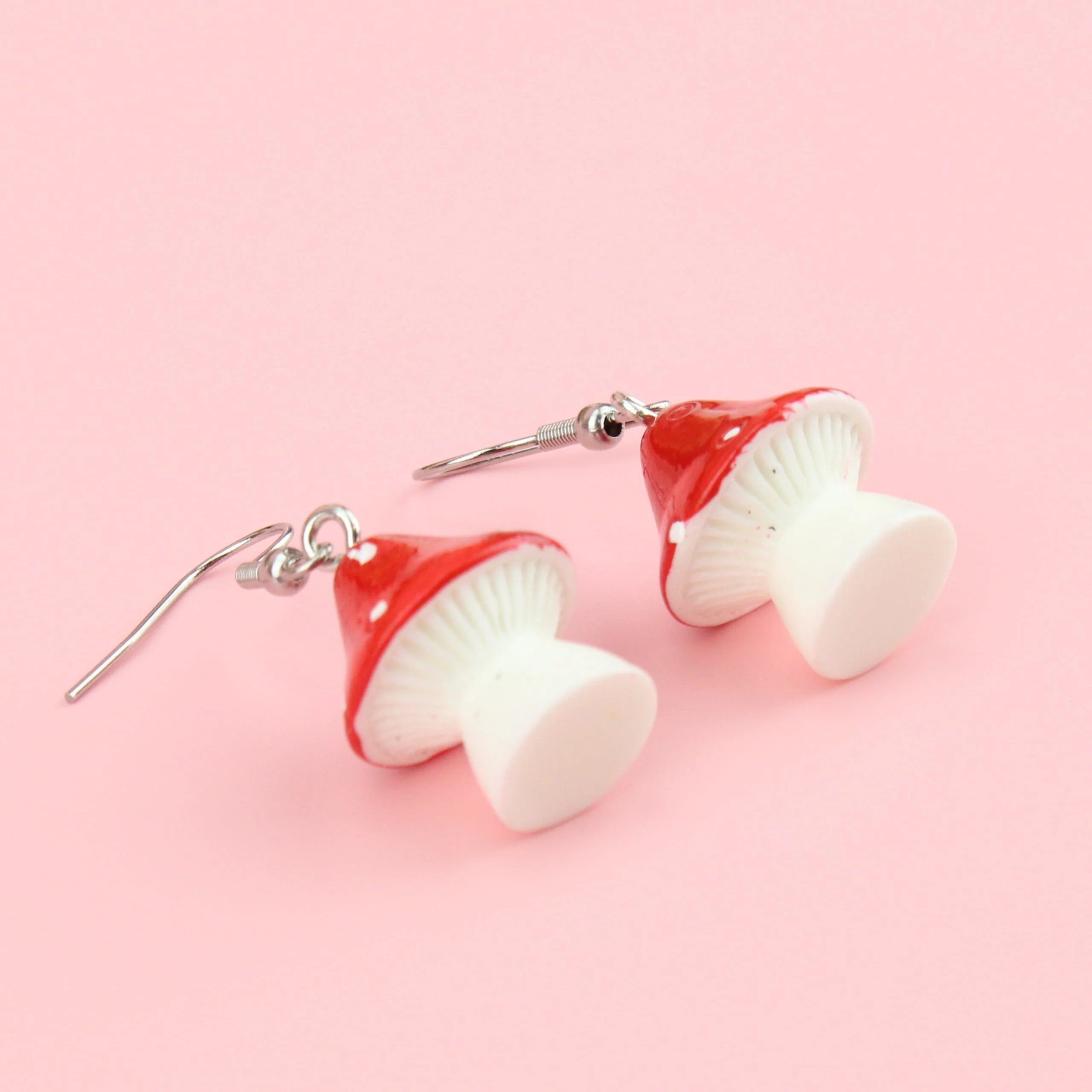 Red Toadstool Earrings - Image 3