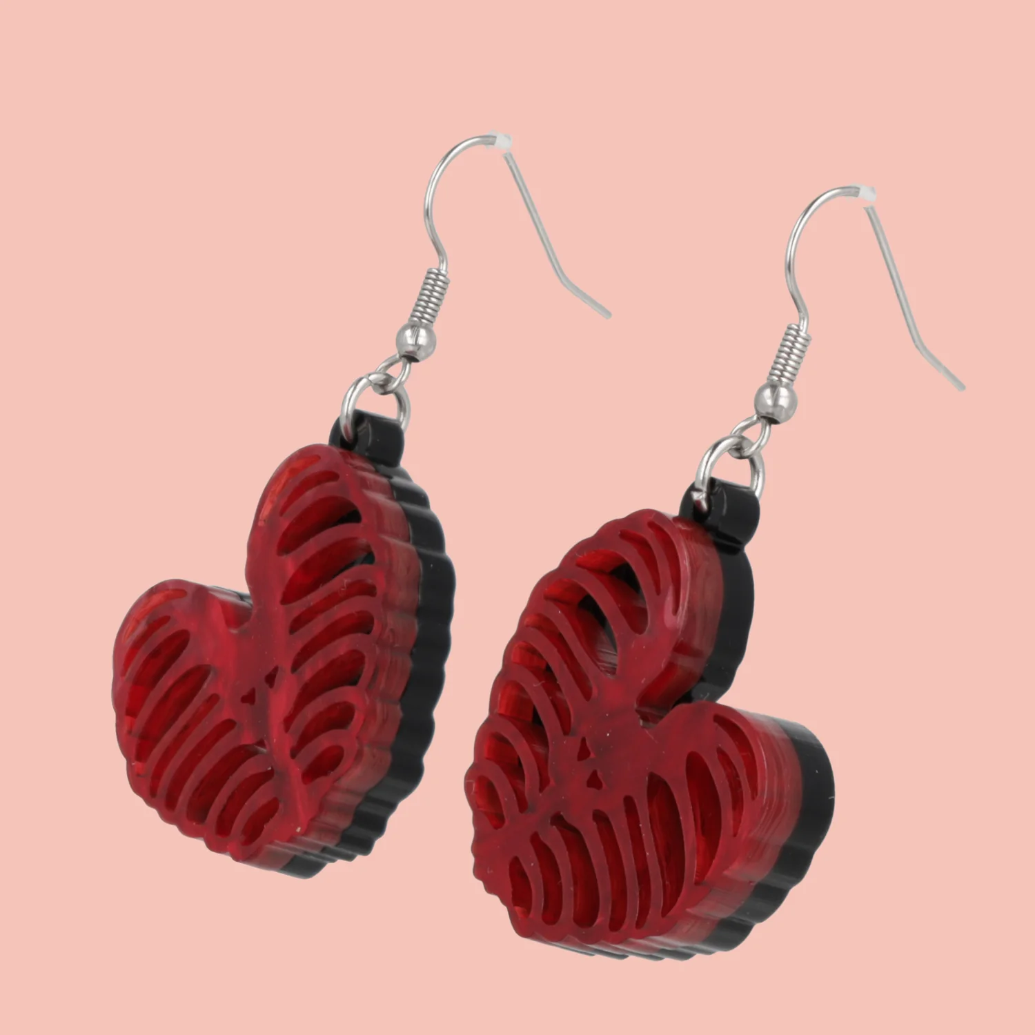 Ribcage Heart Earrings - Image 3