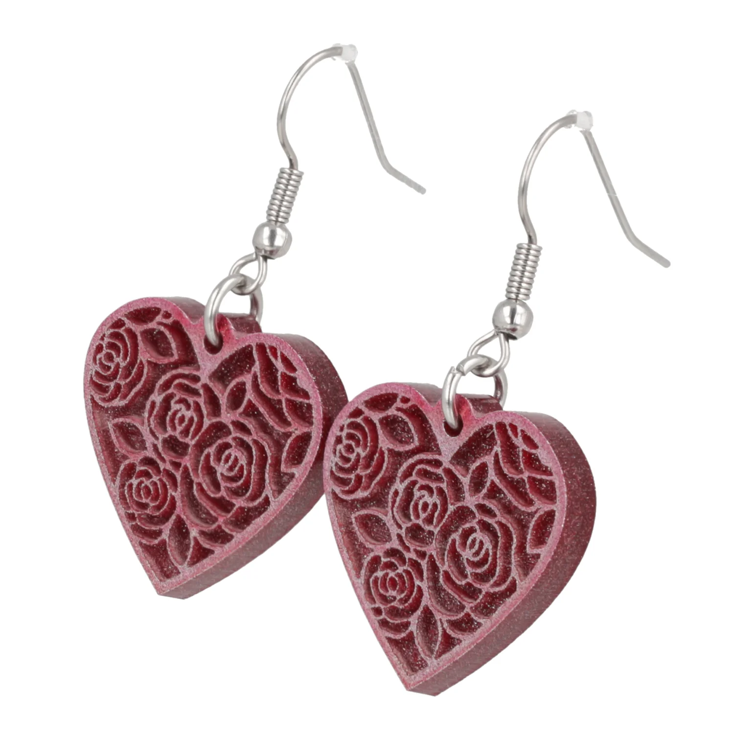 Rose Bouquet Heart Earrings - Image 6
