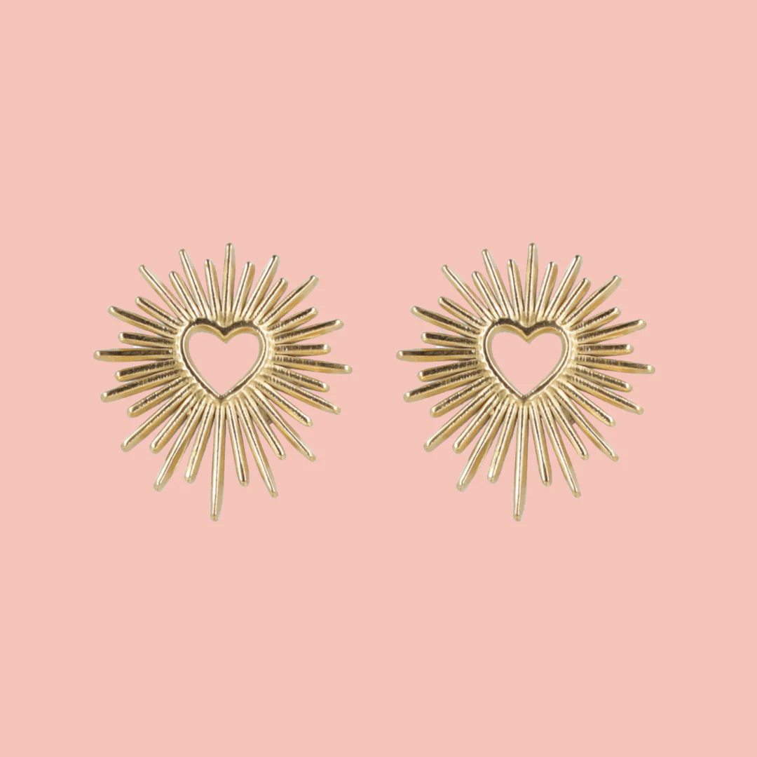 Sacré Coeur Stud Earrings (Gold Plated)