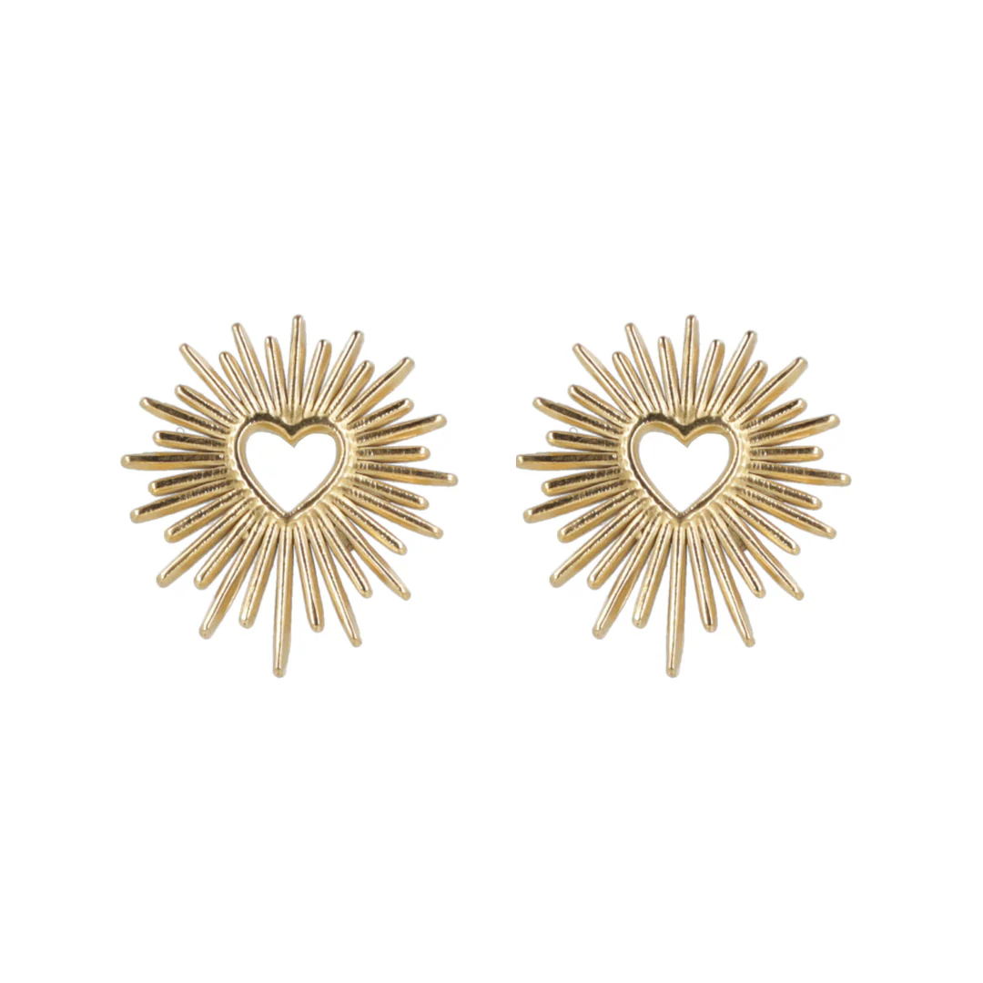 Sacré Coeur Stud Earrings (Gold Plated) - Image 4