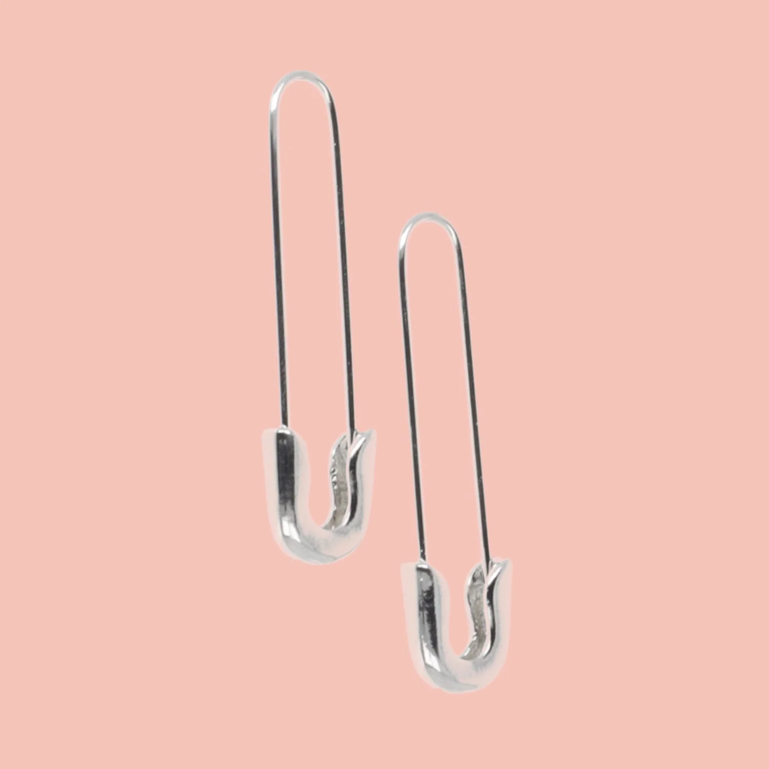 Safety Pin Earrings (Silver Plated) - Image 3