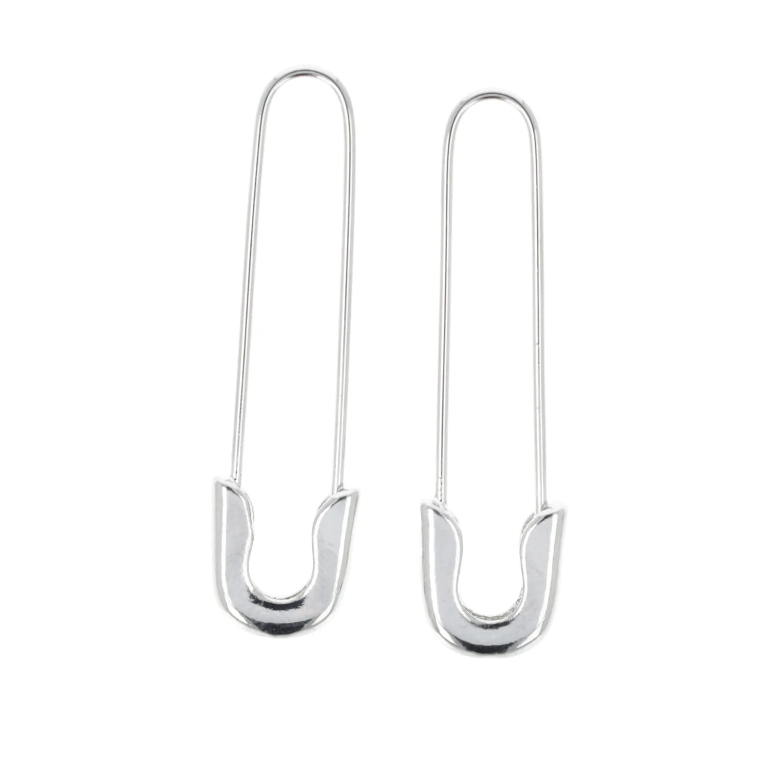 Safety Pin Earrings (Silver Plated) - Image 4