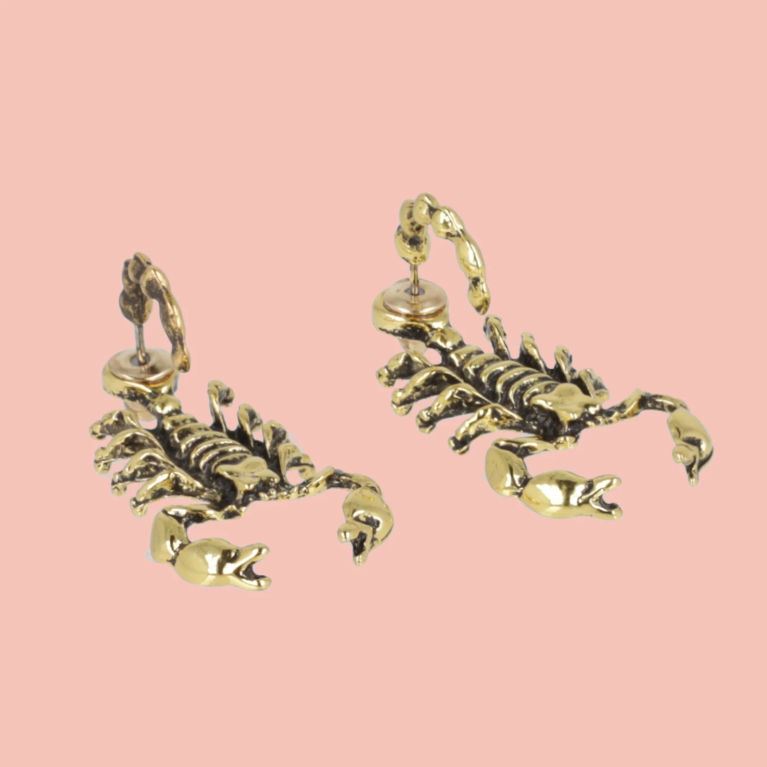 Scorpion 2 Piece Stud Earrings (Gold Plated) - Image 2