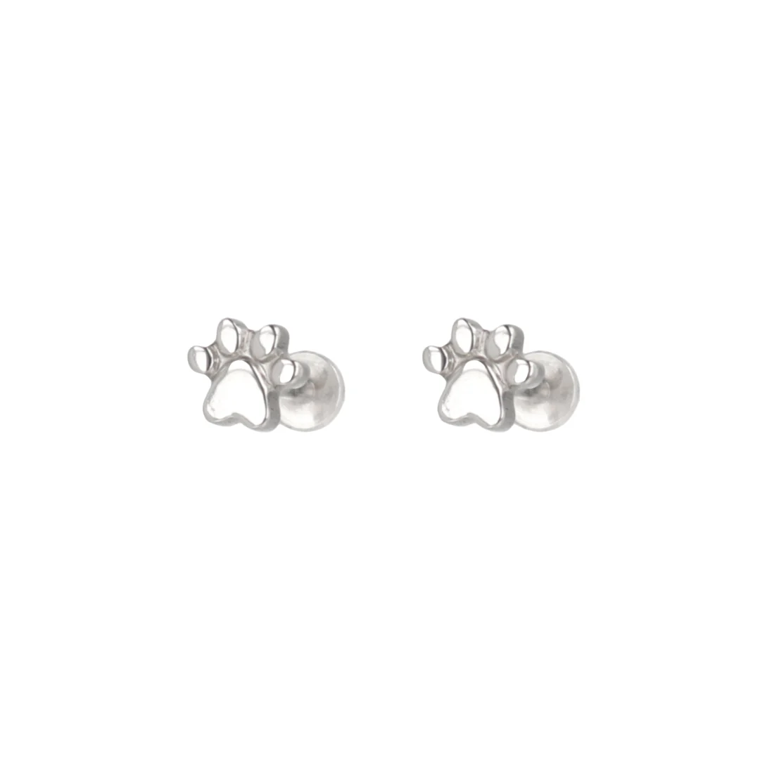Screw On Paw Stud Earrings - Image 6