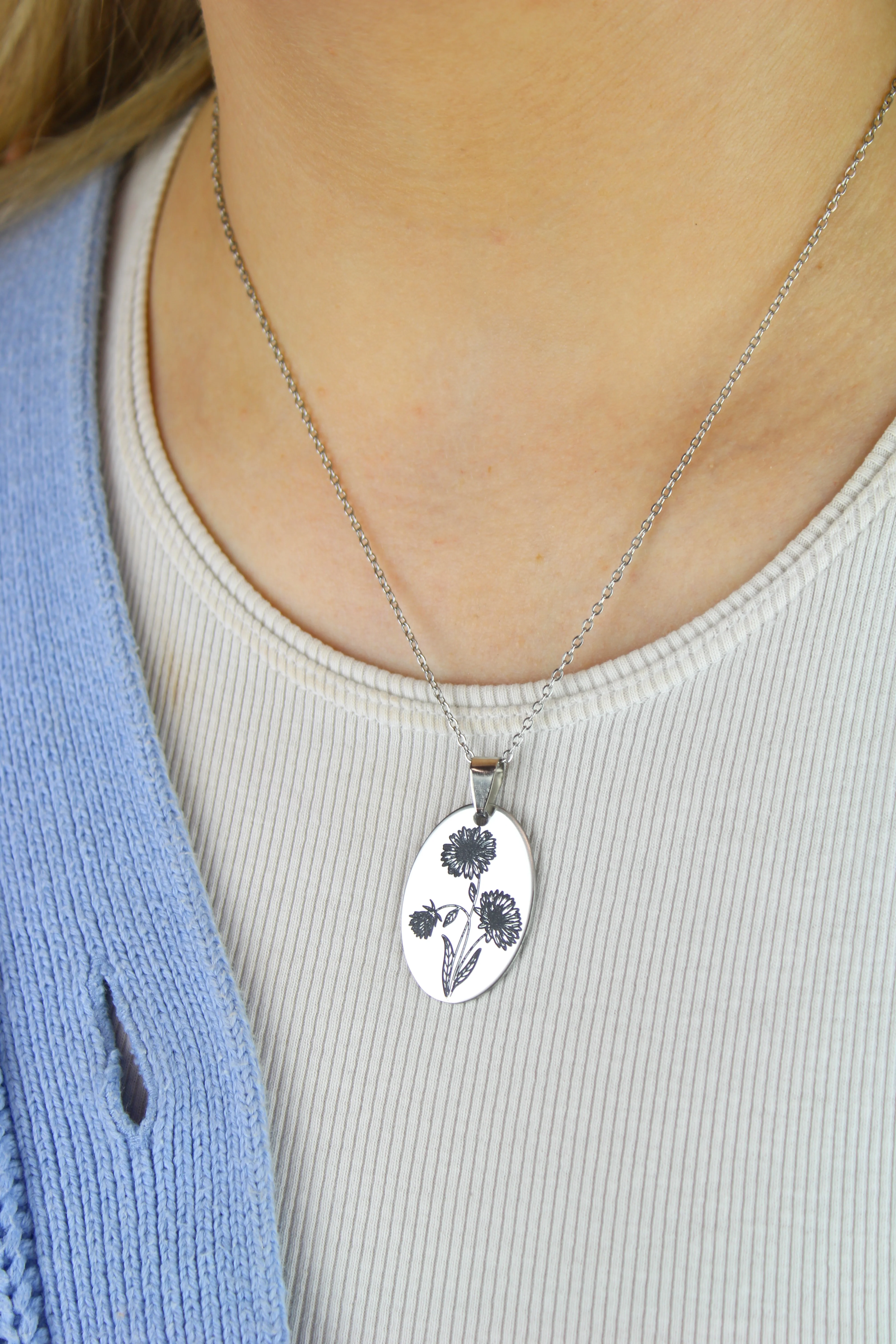 September Birth Flower Necklace - Aster - Image 4
