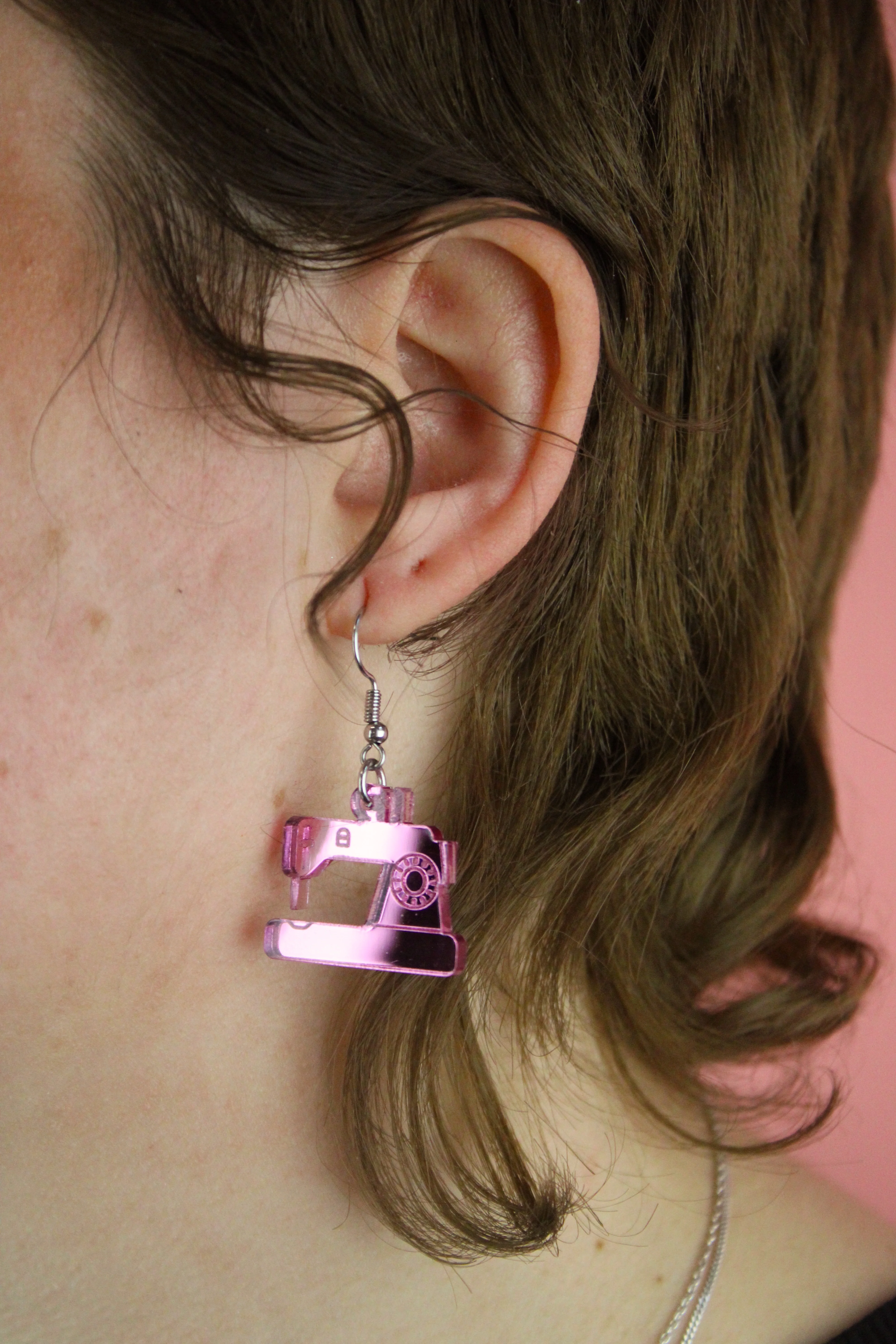 Sew Cute Earrings - Pink - Image 6