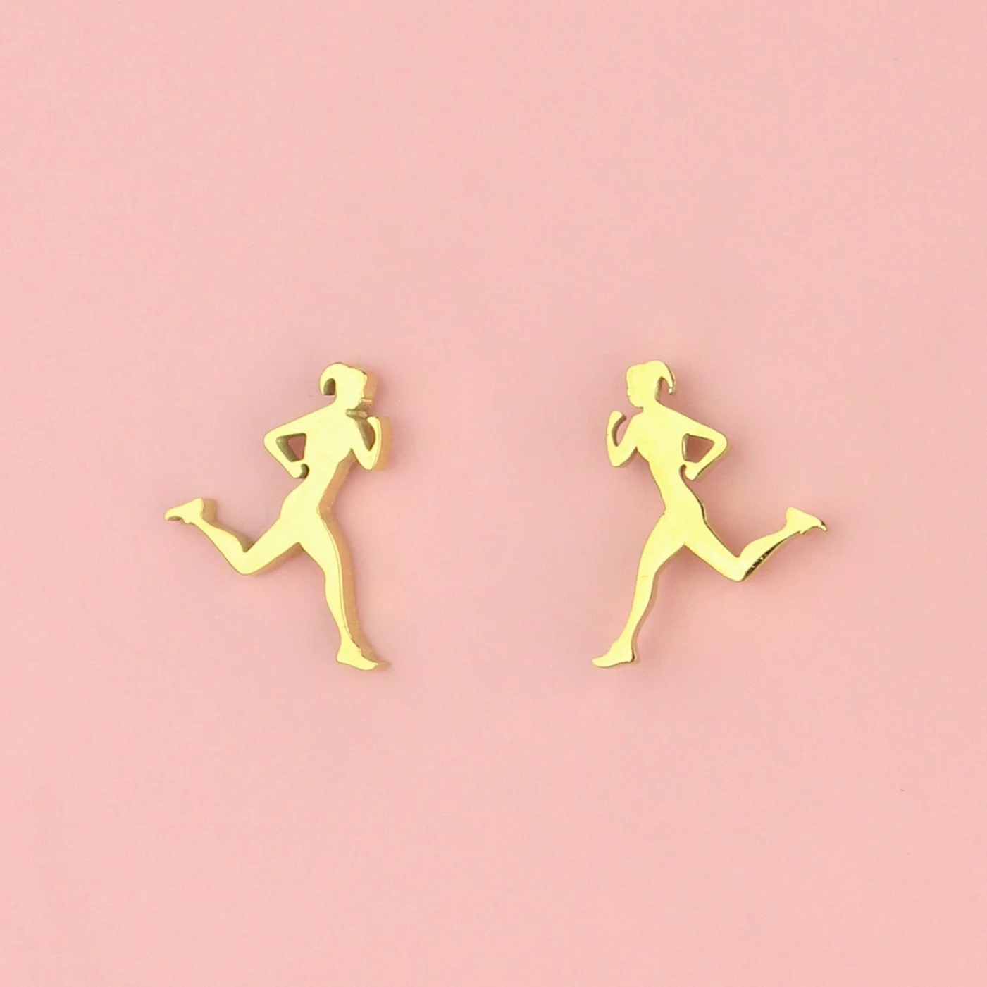 She's a Track Star Stud Earrings - Gold Plated