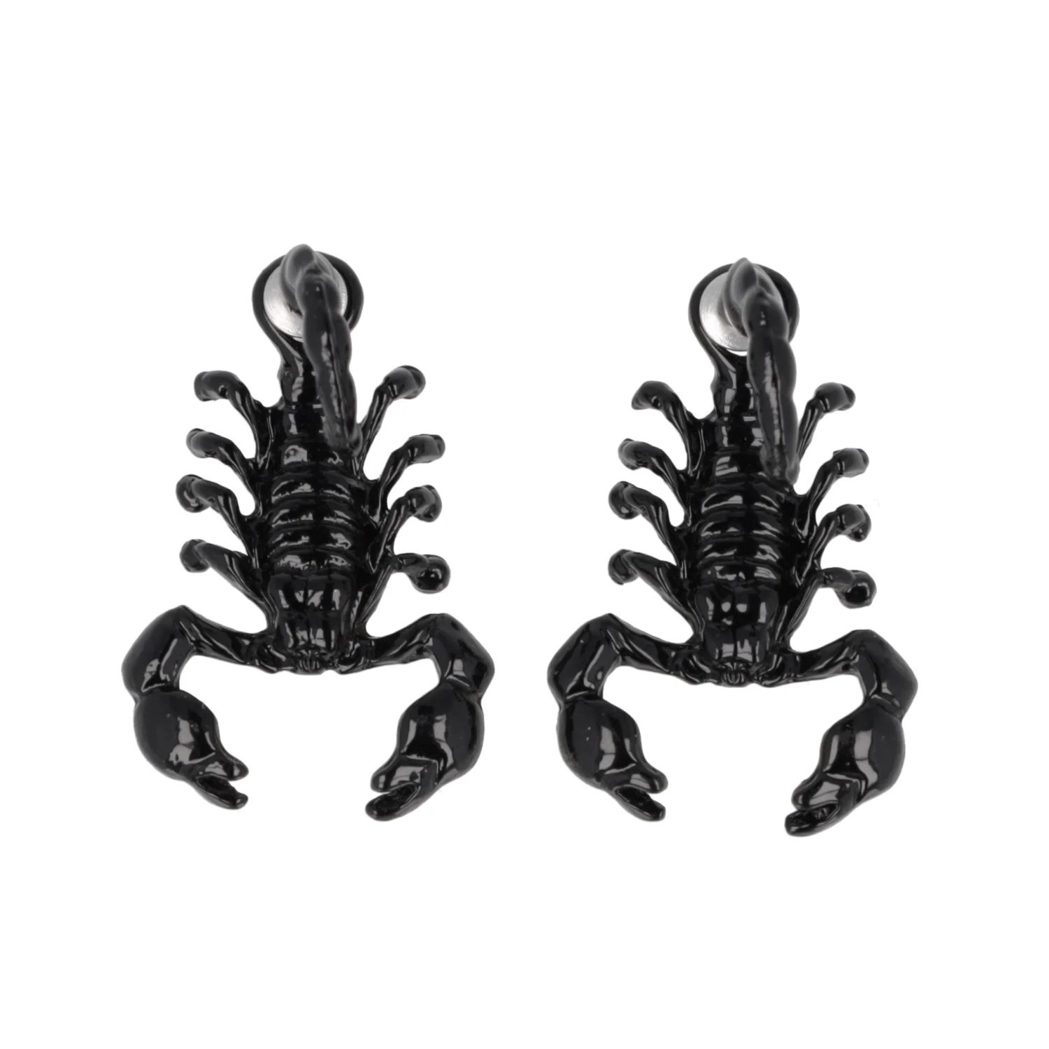 Shiny Black Scorpion 2 Piece Stud Earrings - Image 3