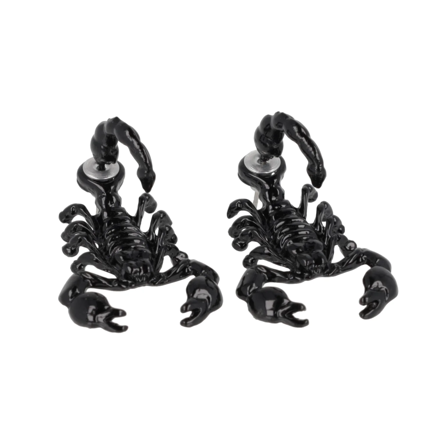 Shiny Black Scorpion 2 Piece Stud Earrings - Image 4