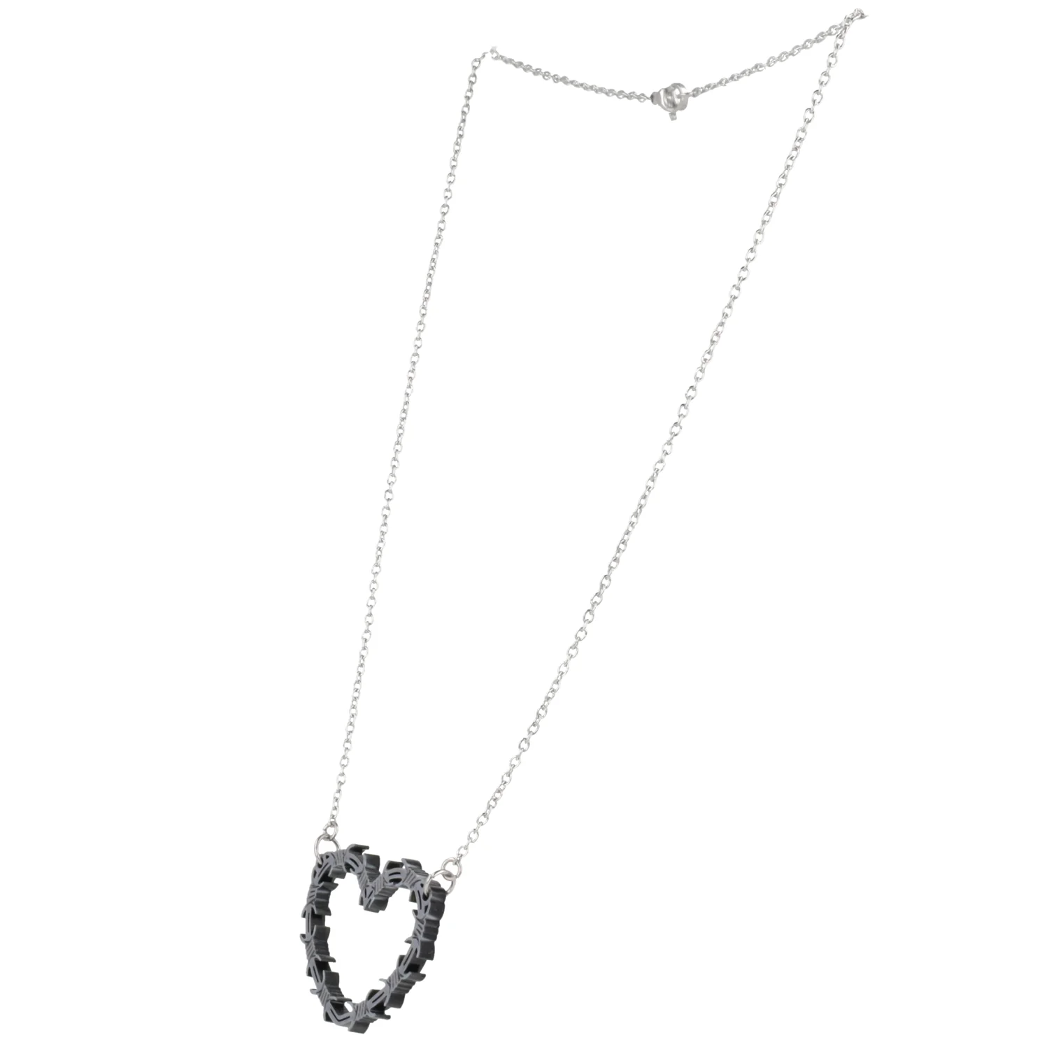Silver Barbed Wire Heart Necklace - Image 11