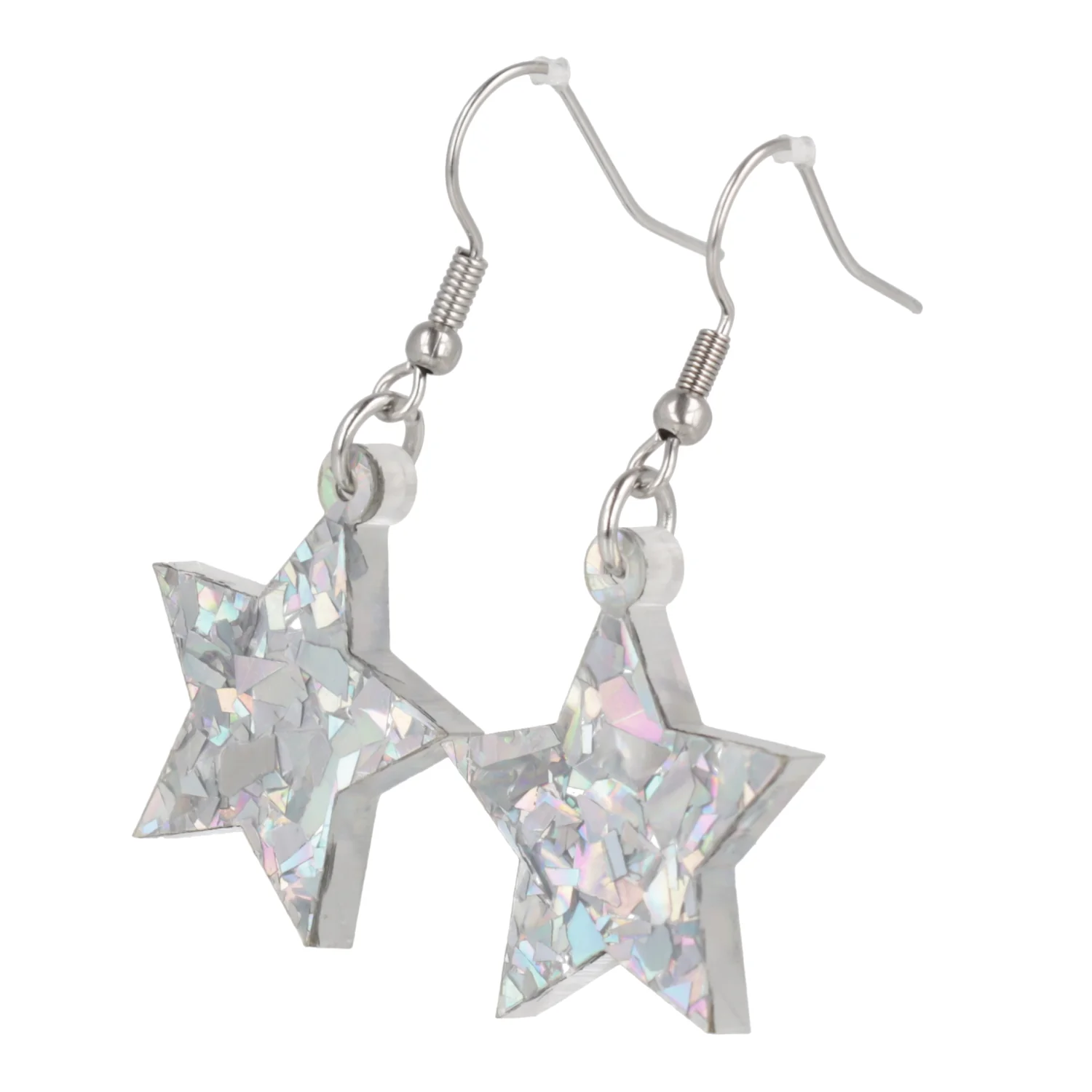 Silver Confetti Stars Earrings - Image 4
