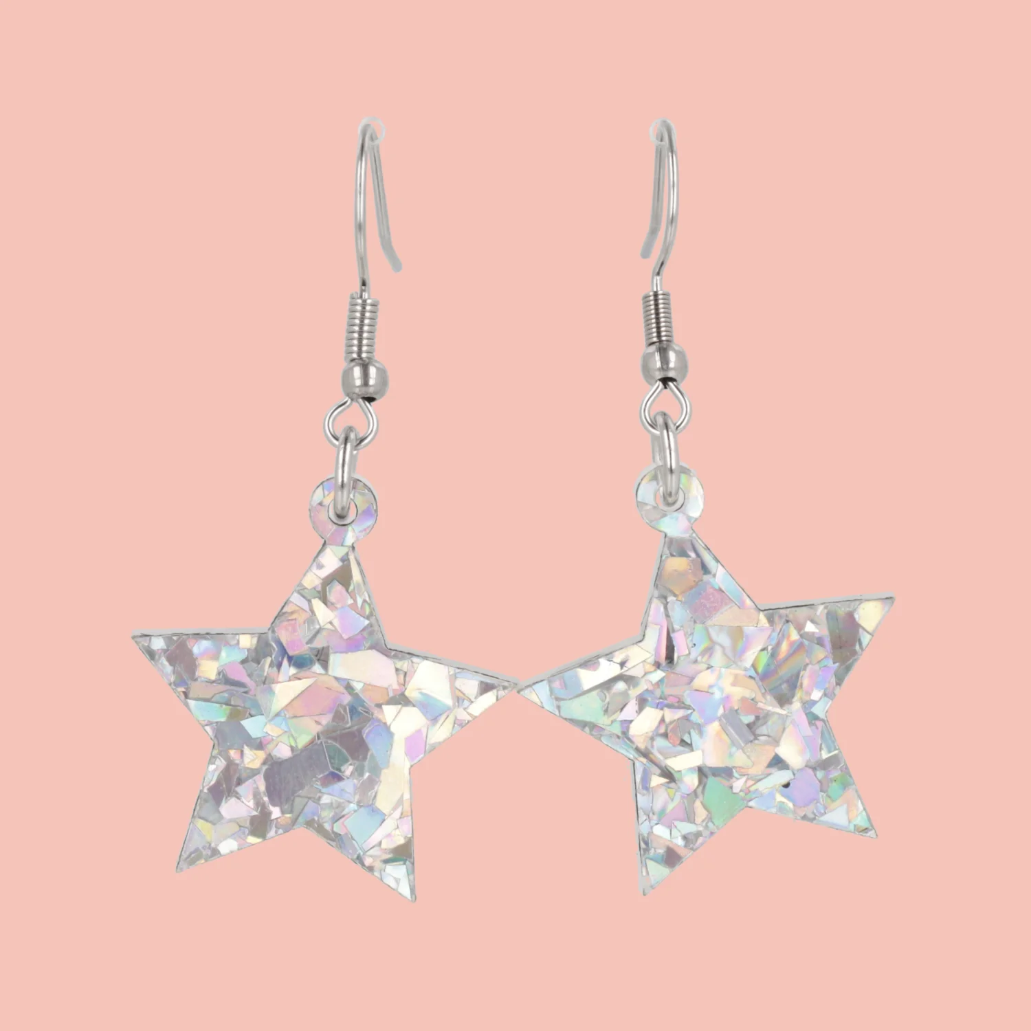 Silver Confetti Stars Earrings - Image 5