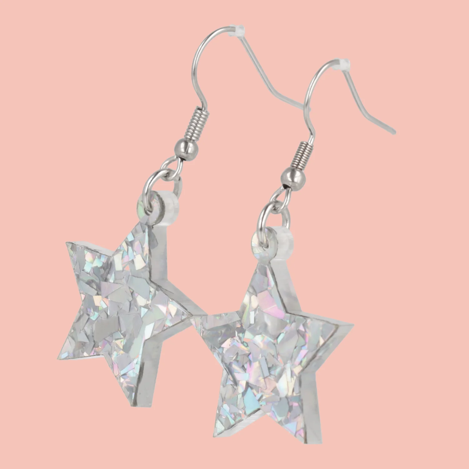 Silver Confetti Stars Earrings - Image 7
