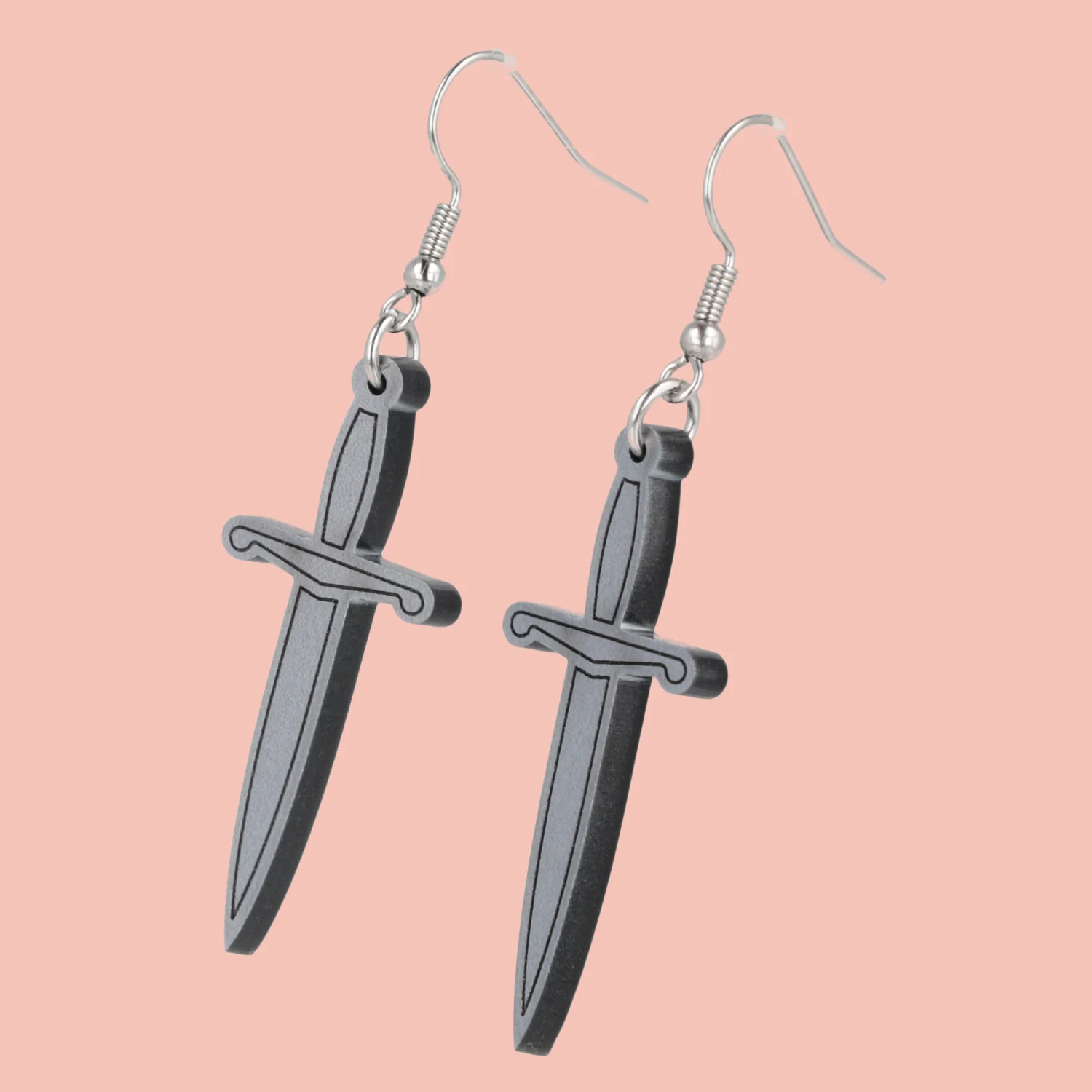Silver Dagger Earrings - Image 4