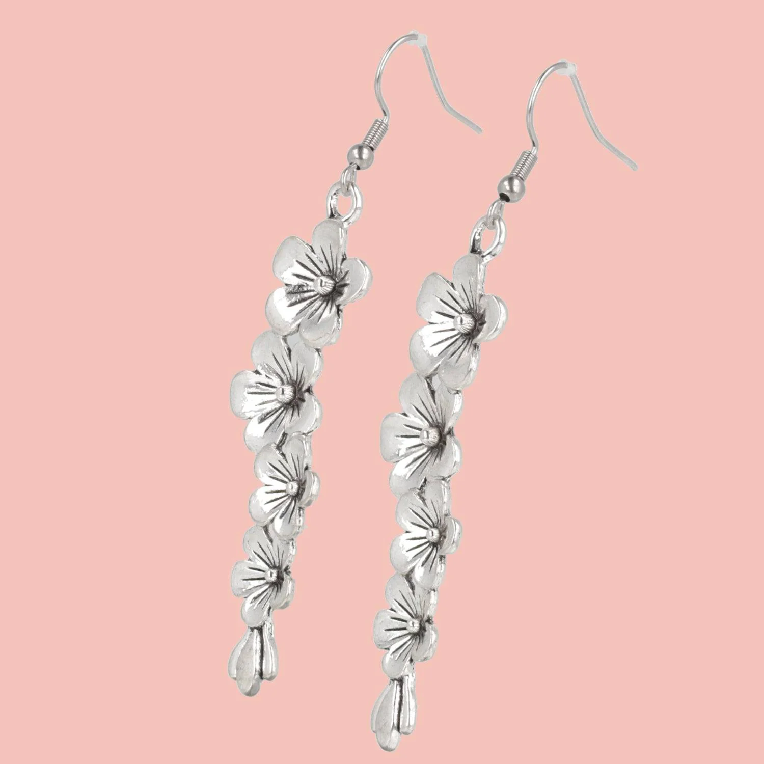 Silver Flowers Earrings - Image 3