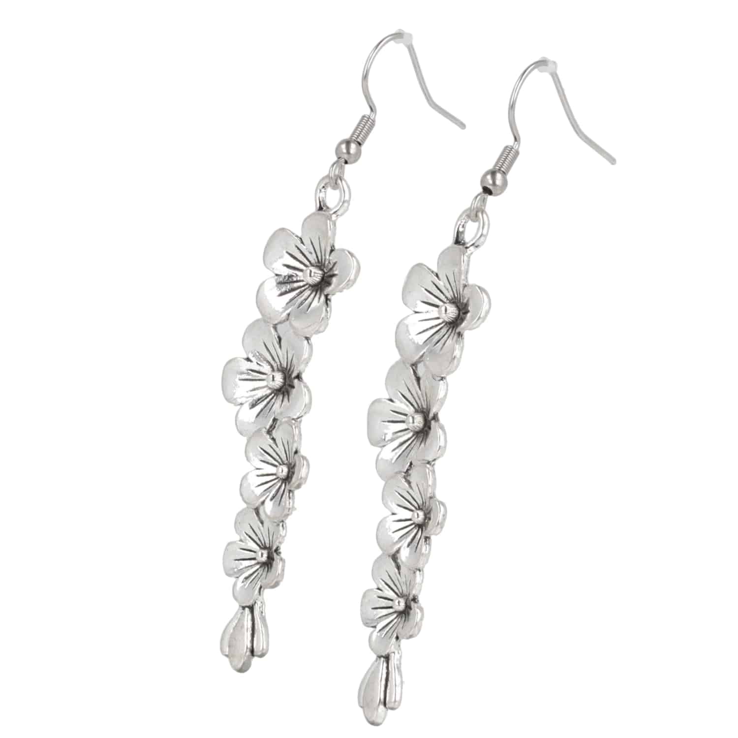 Silver Flowers Earrings - Image 5