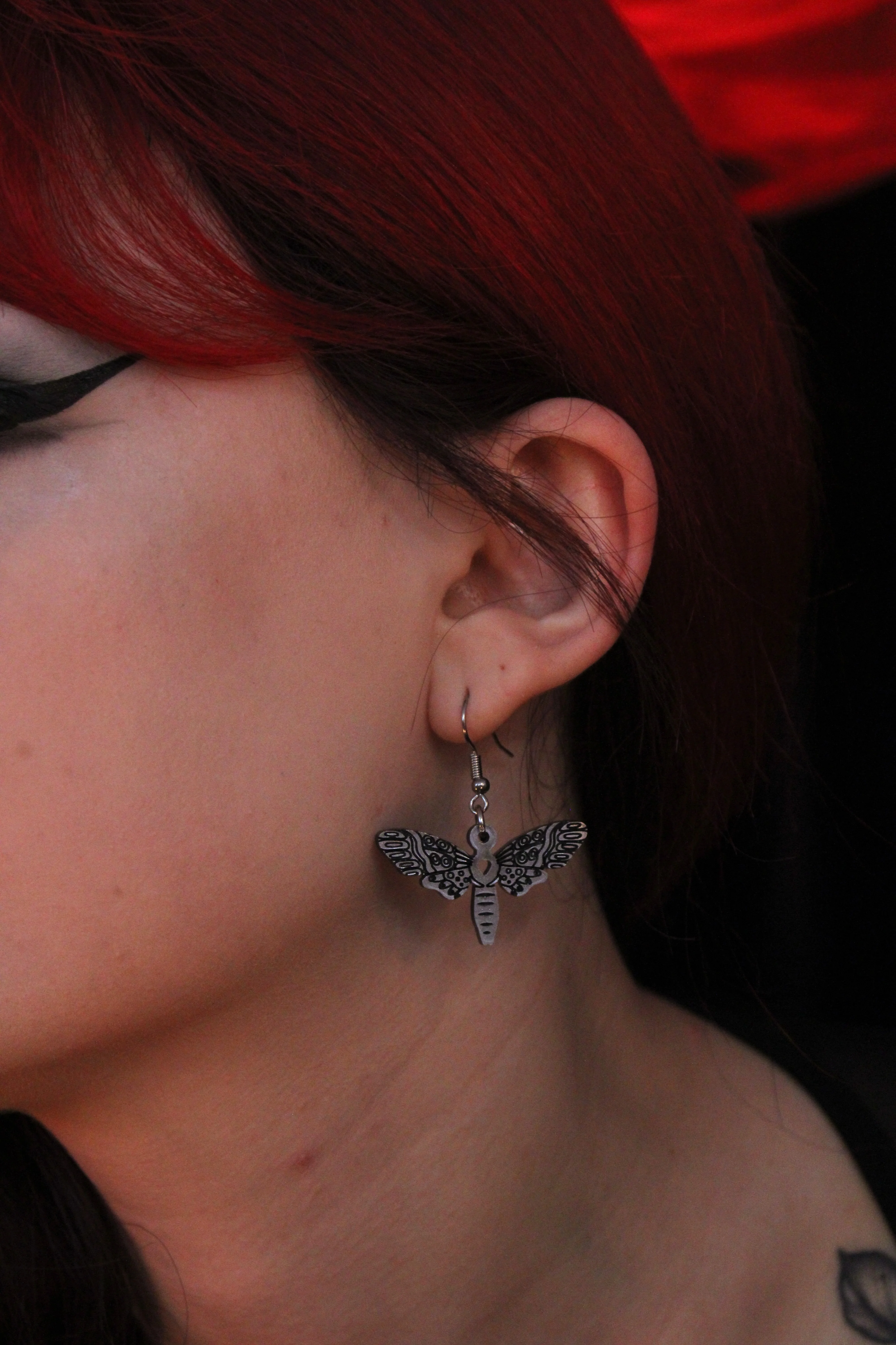 Silver Moth Earrings - Image 2