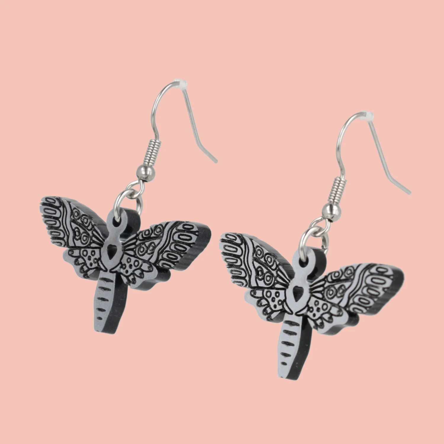 Silver Moth Earrings - Image 3