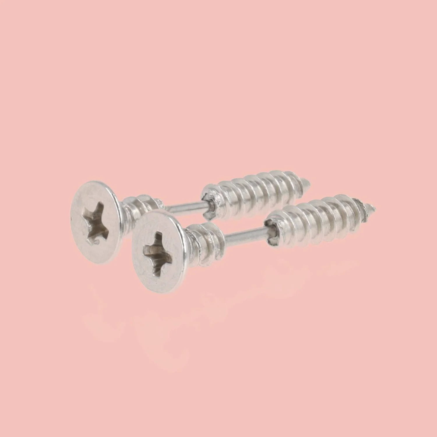 Silver Screw Earrings - Image 2