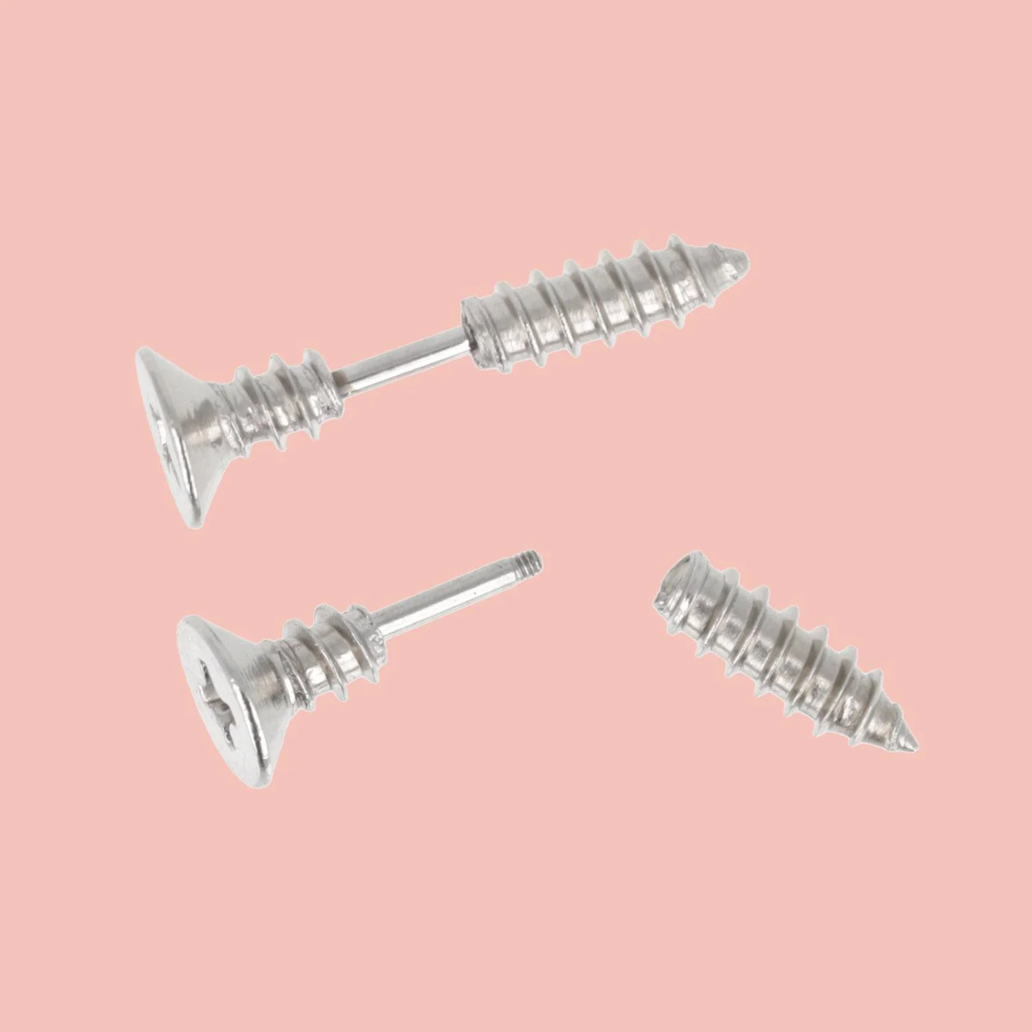 Silver Screw Earrings - Image 3