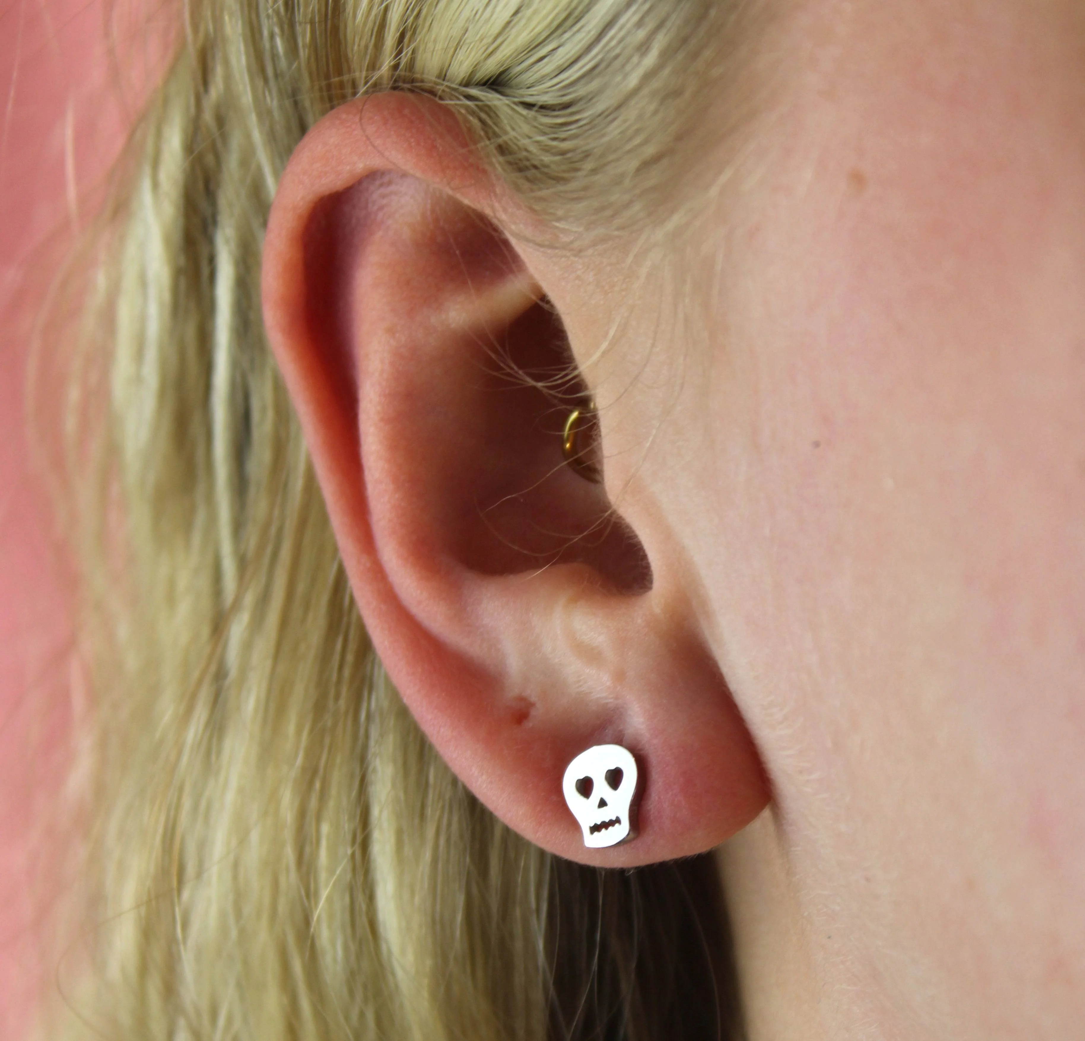 Skull Stud Earrings - Image 3