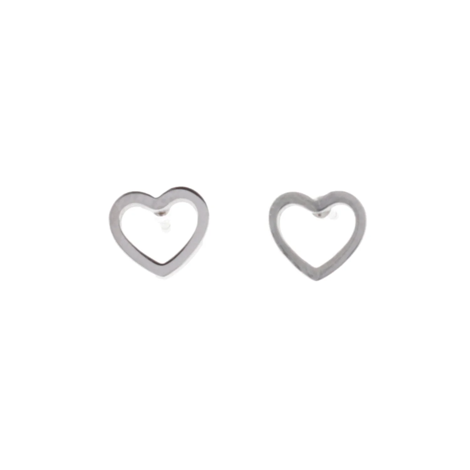 Small Cookie Cutter Heart Stud Earrings - Image 3