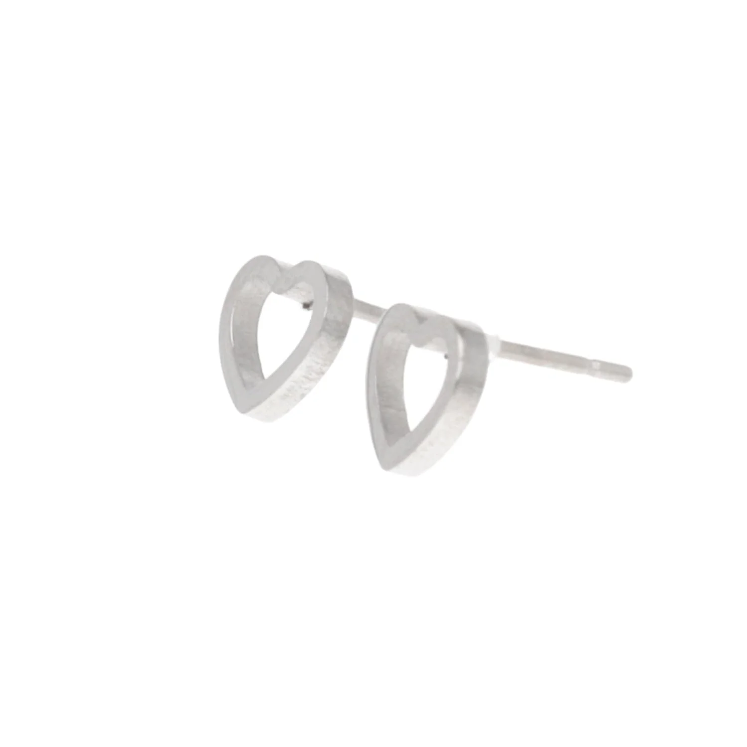Small Cookie Cutter Heart Stud Earrings - Image 4
