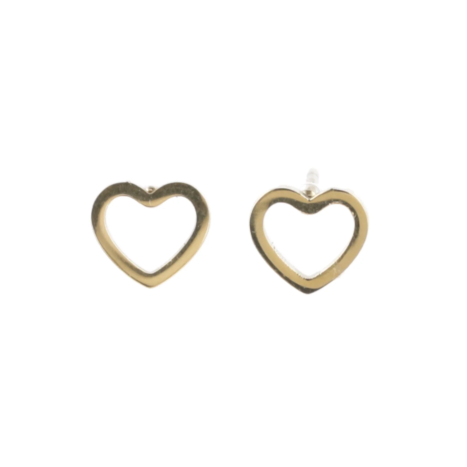 Small Cookie Cutter Heart Stud Earrings (Gold Plated) - Image 5
