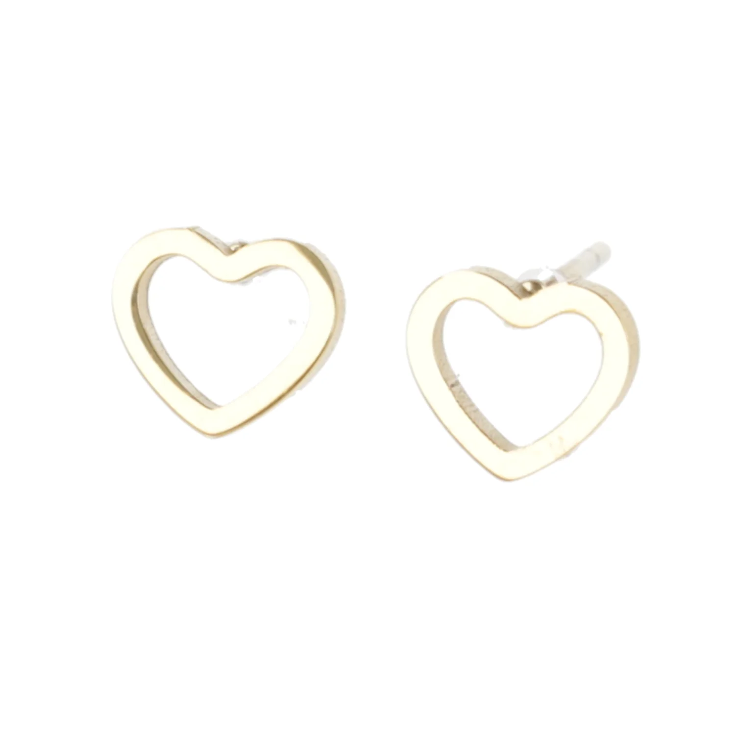 Small Cookie Cutter Heart Stud Earrings (Gold Plated) - Image 6