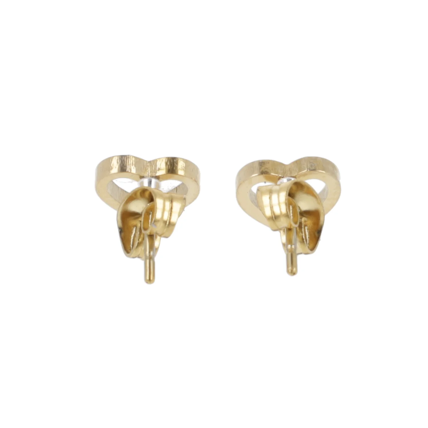 Small Cookie Cutter Heart Stud Earrings (Gold Plated) - Image 7