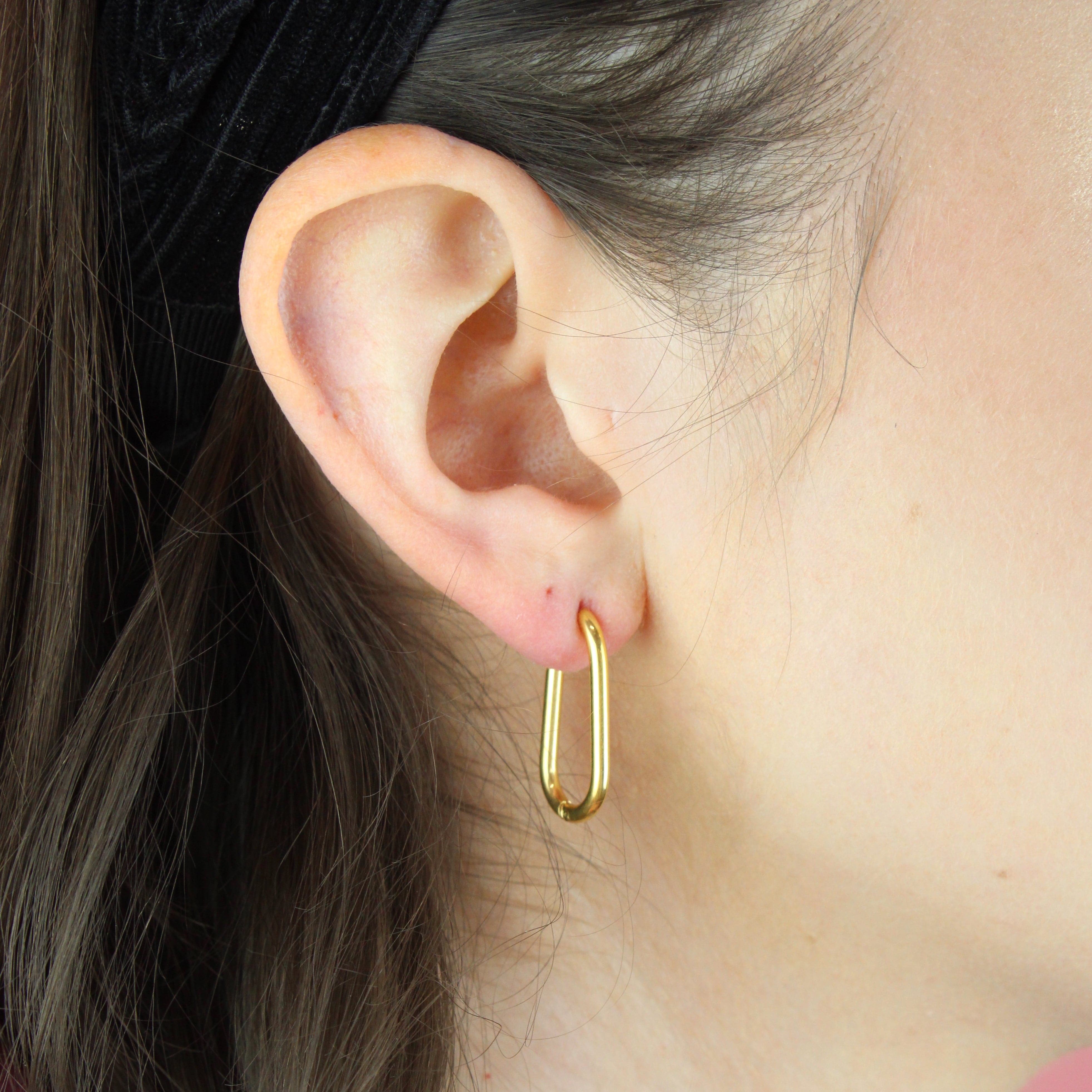 Small Oval Hoop Earring (Gold Plated) - Image 2