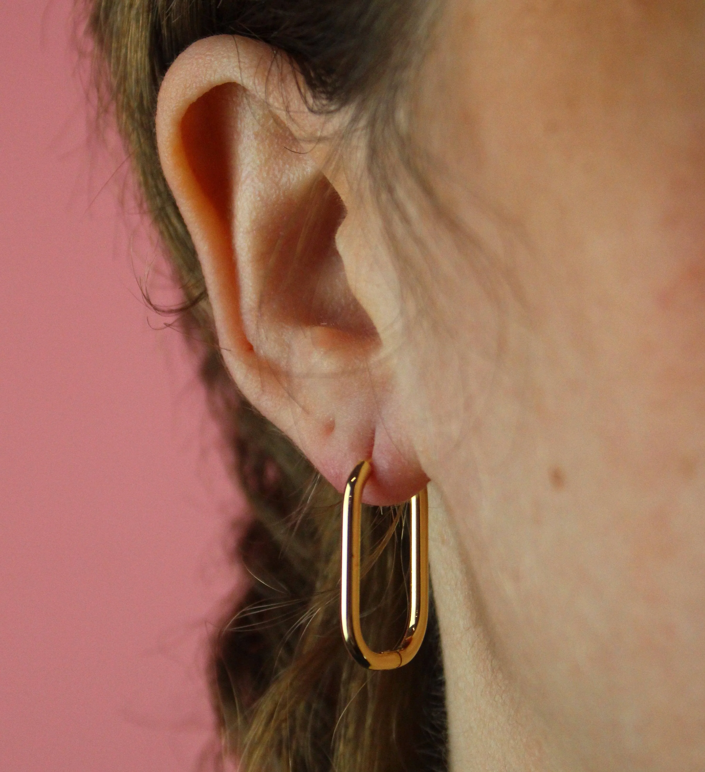 Small Oval Hoop Earring (Gold Plated) - Image 3