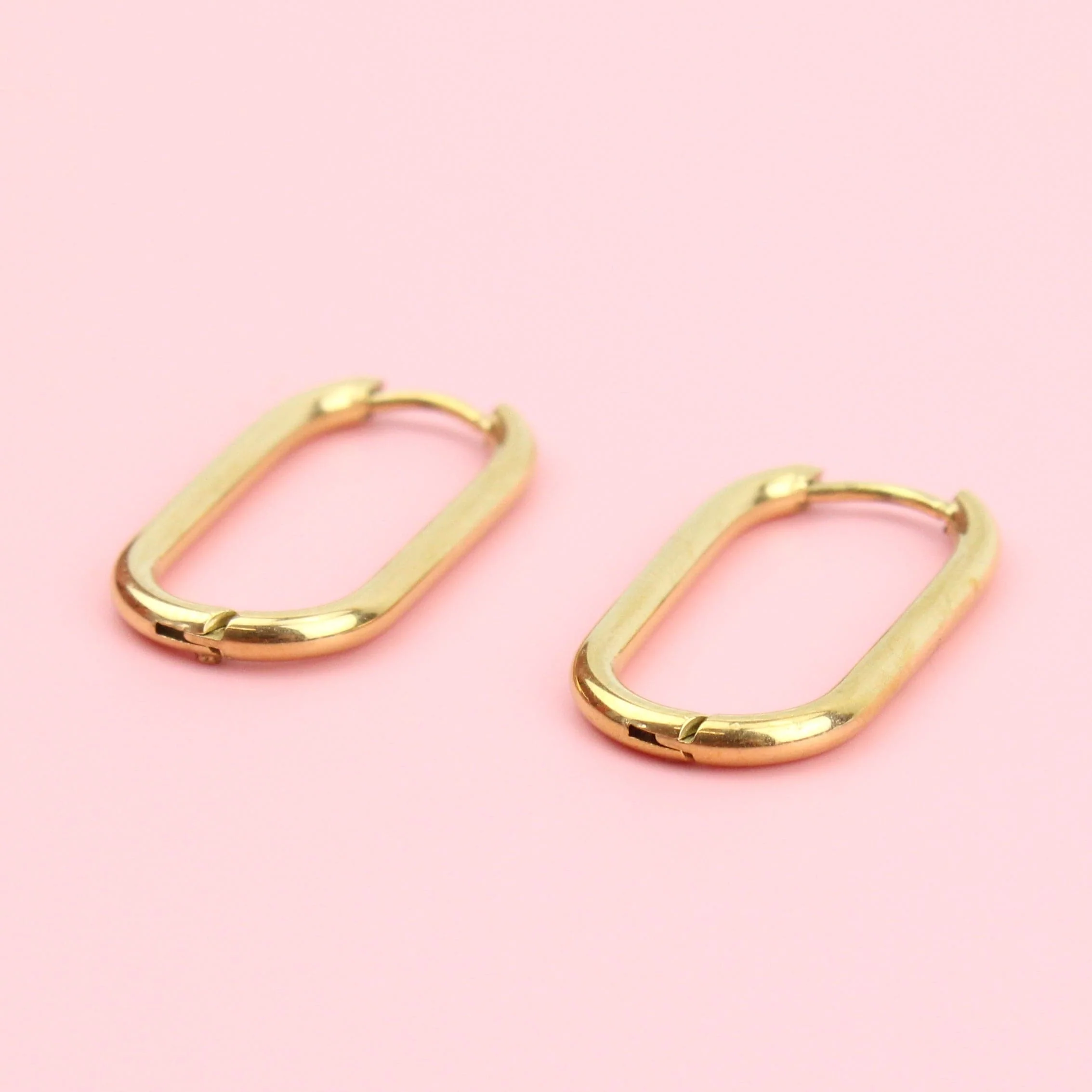 Small Oval Hoop Earring (Gold Plated) - Image 4