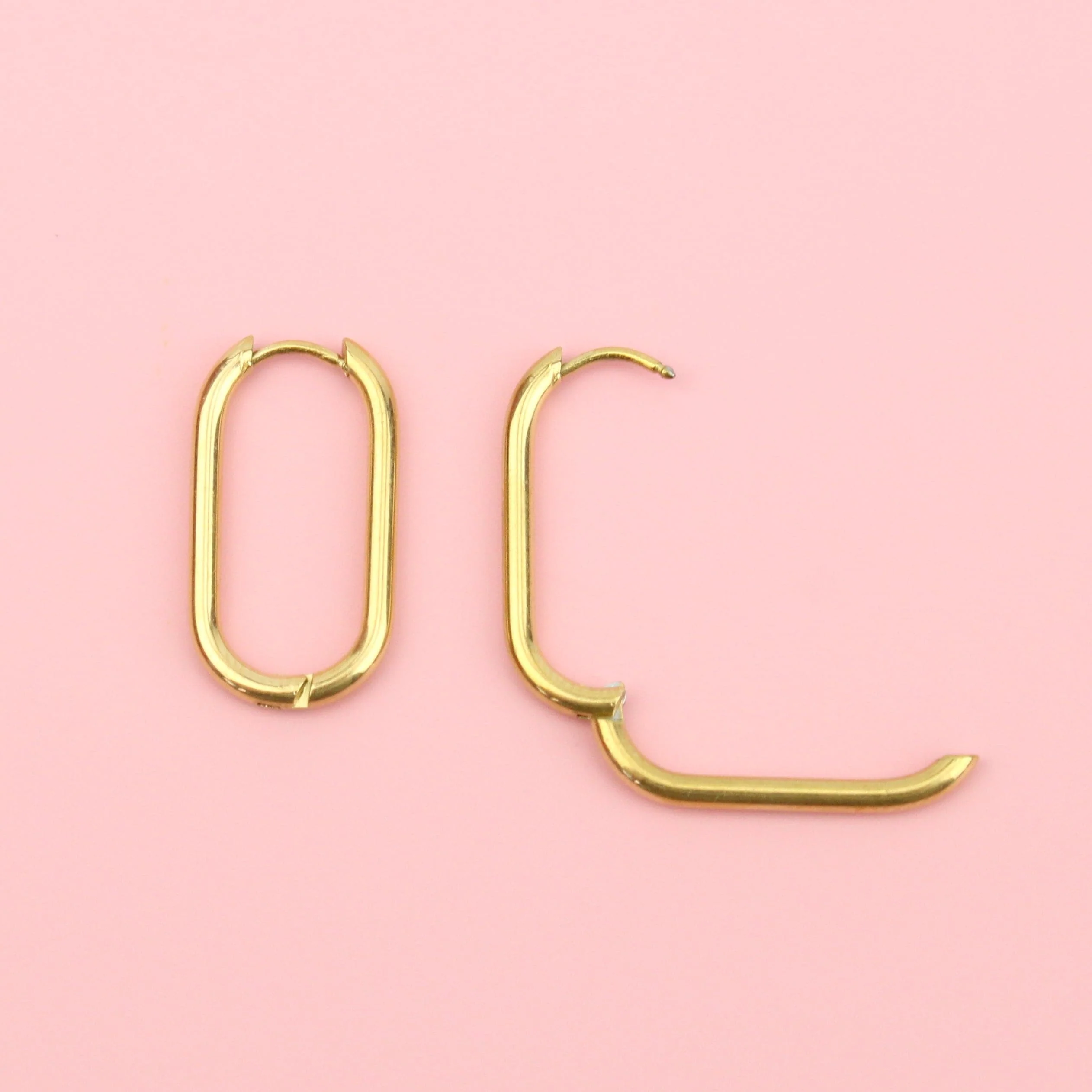 Small Oval Hoop Earring (Gold Plated) - Image 5