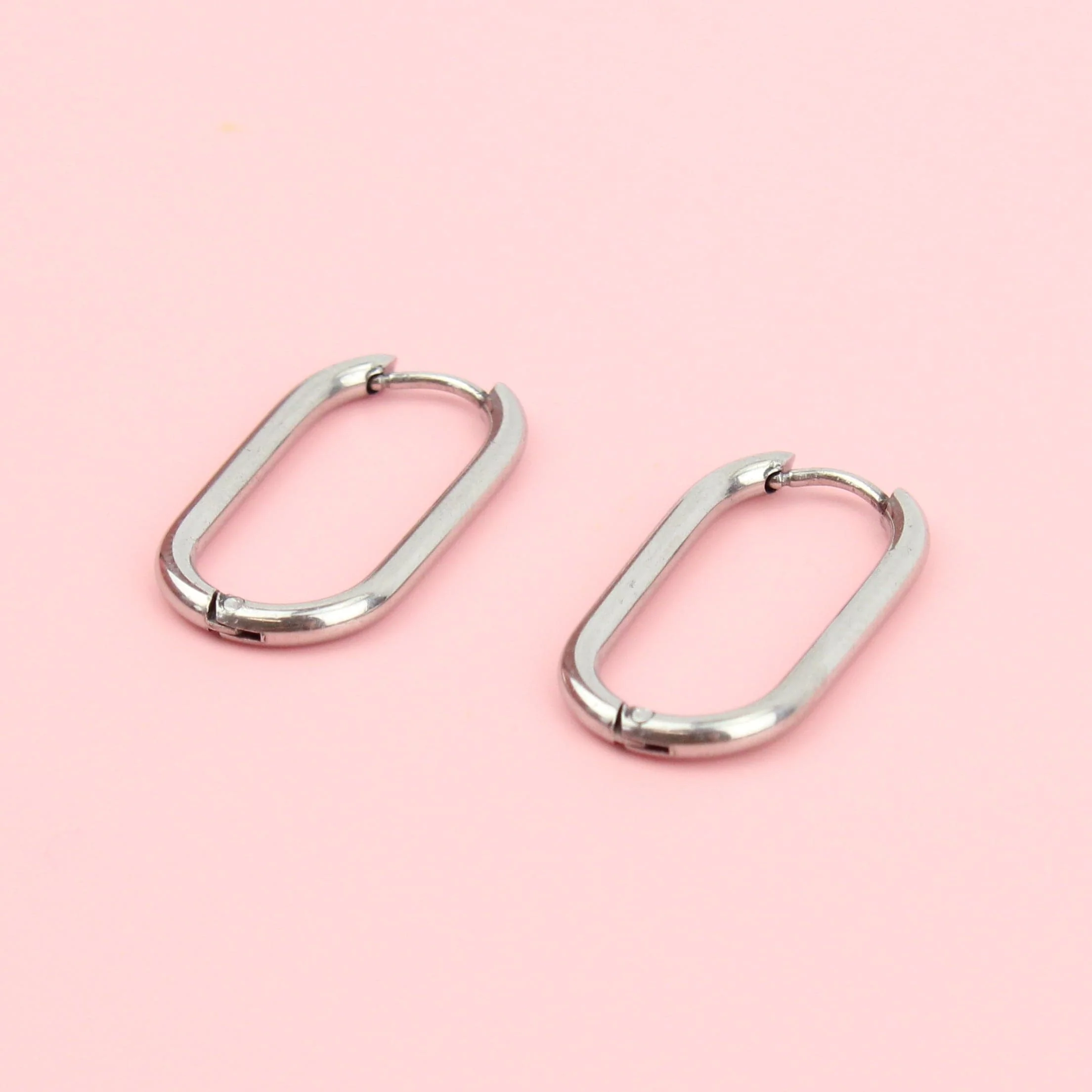 Small Oval Hoop Earrings - Image 3