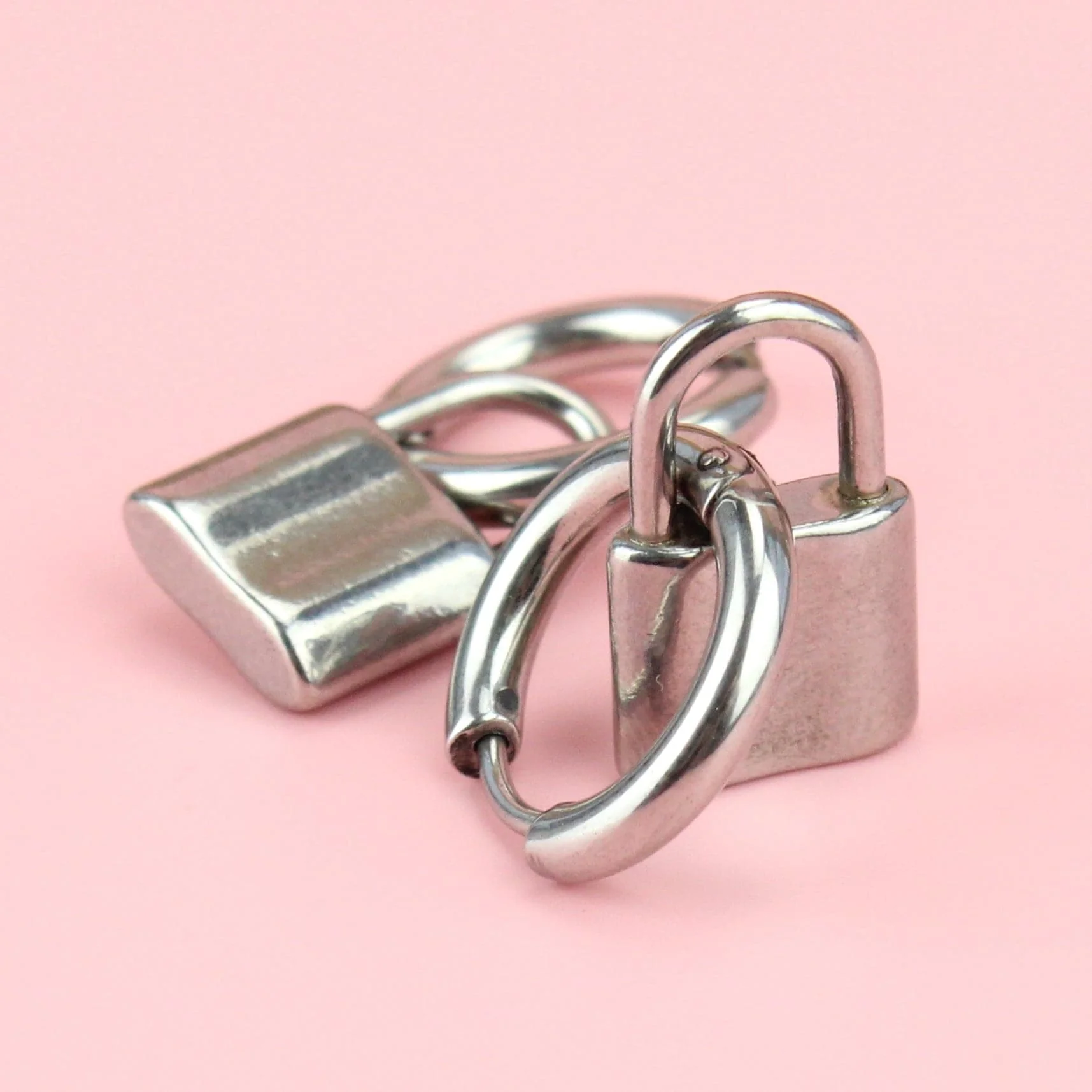 Small Padlock Hoop Earrings - Image 3