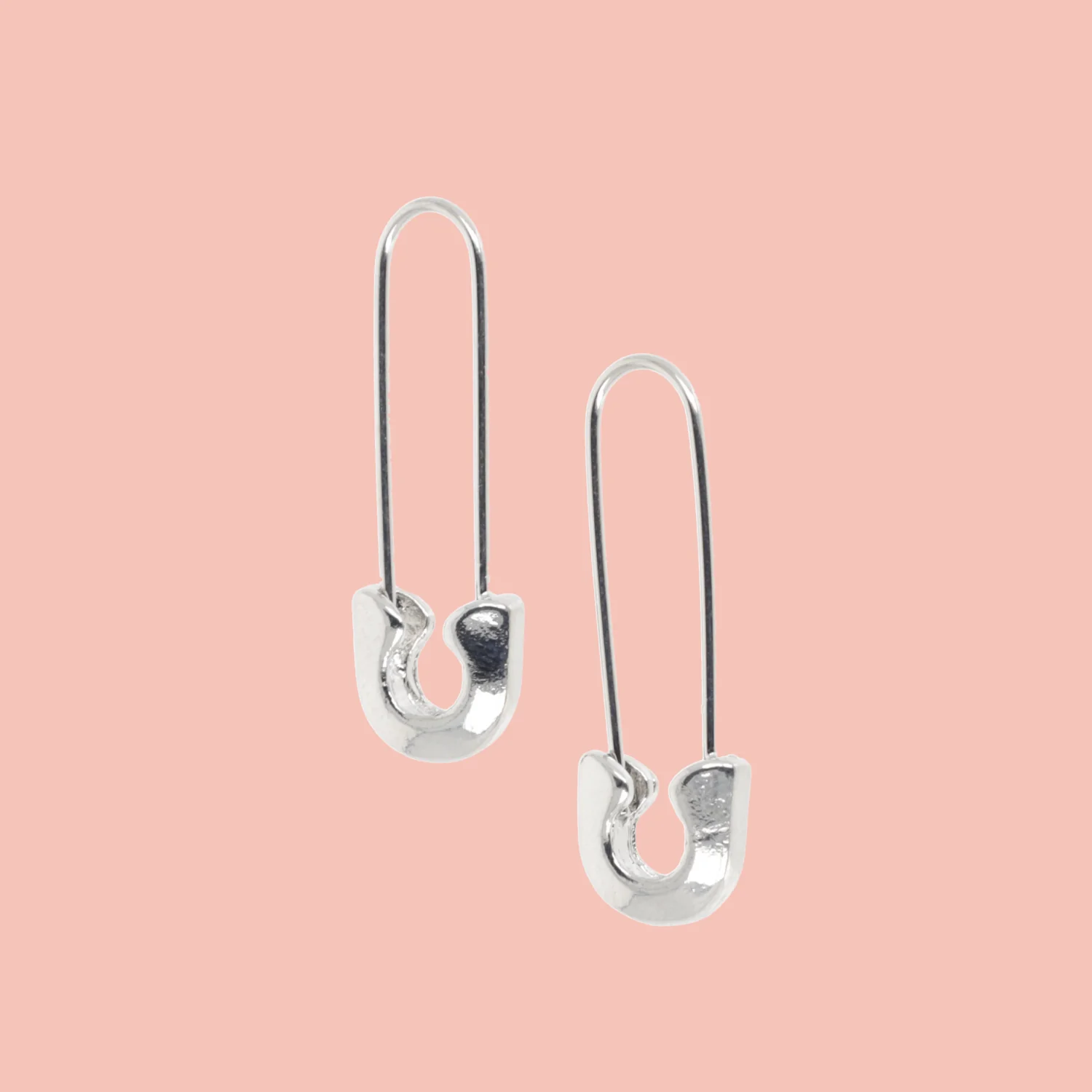 Small Safety Pin Earrings (Silver Plated)