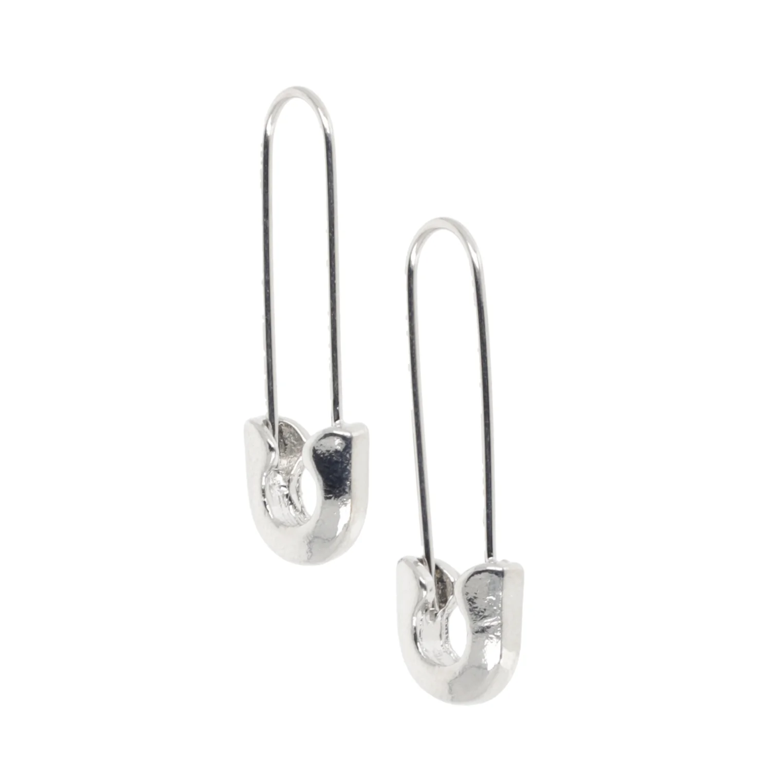 Small Safety Pin Earrings (Silver Plated) - Image 3