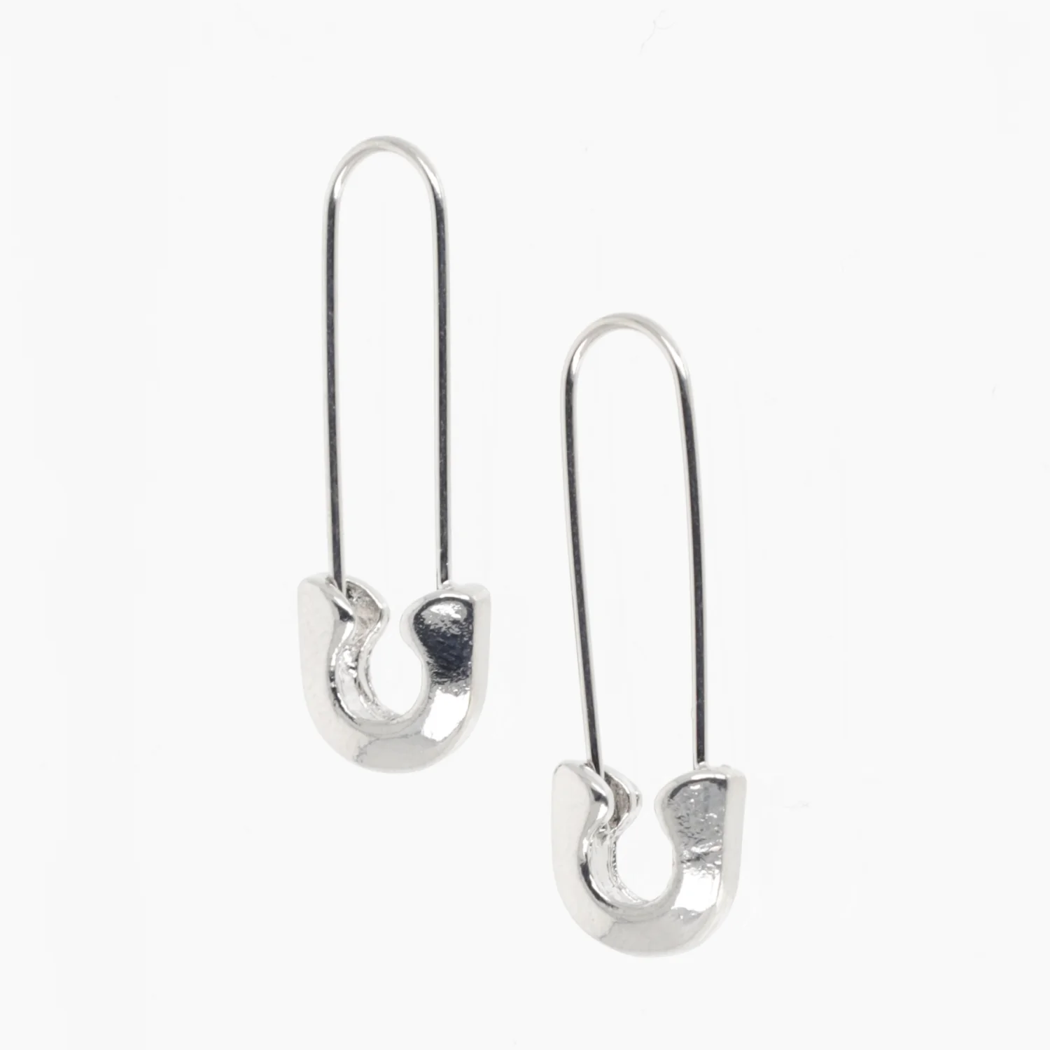 Small Safety Pin Earrings (Silver Plated) - Image 5