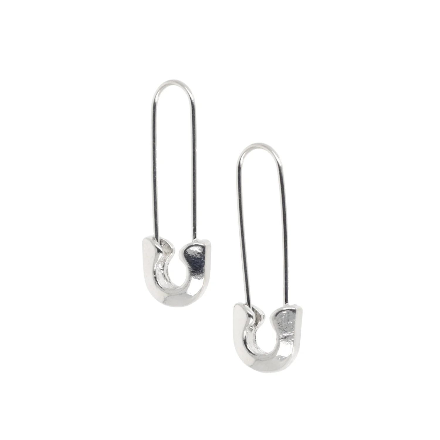 Small Safety Pin Earrings (Silver Plated) - Image 6