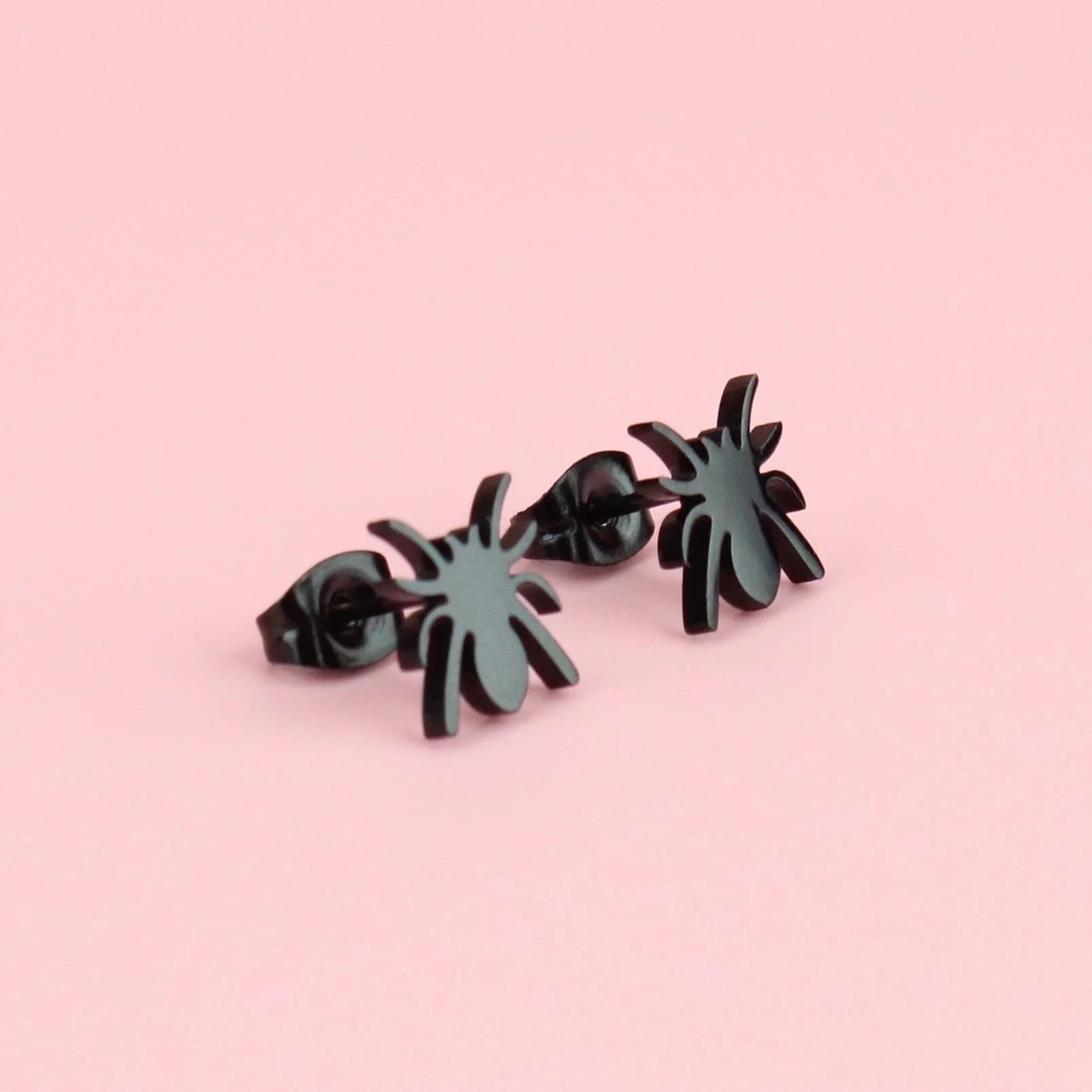 Spider Stud Earrings (Black) - Image 3