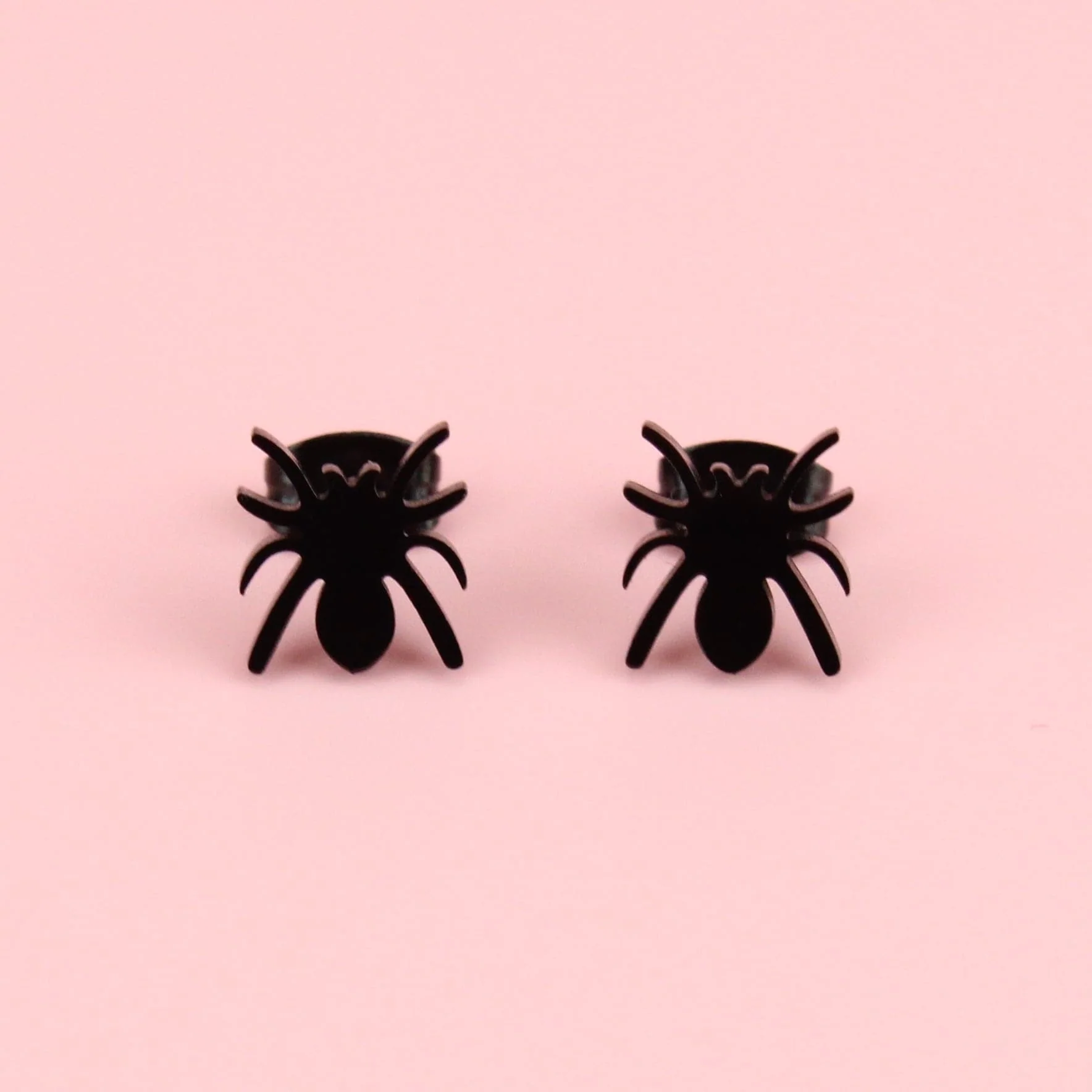 Spider Stud Earrings (Black) - Image 6
